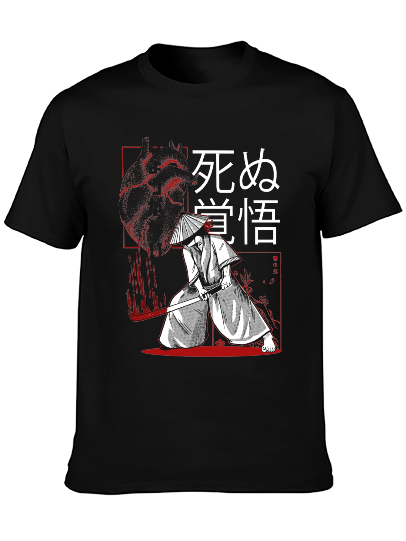 Samurai Graphic Tee - Black Cotton T-Shirt