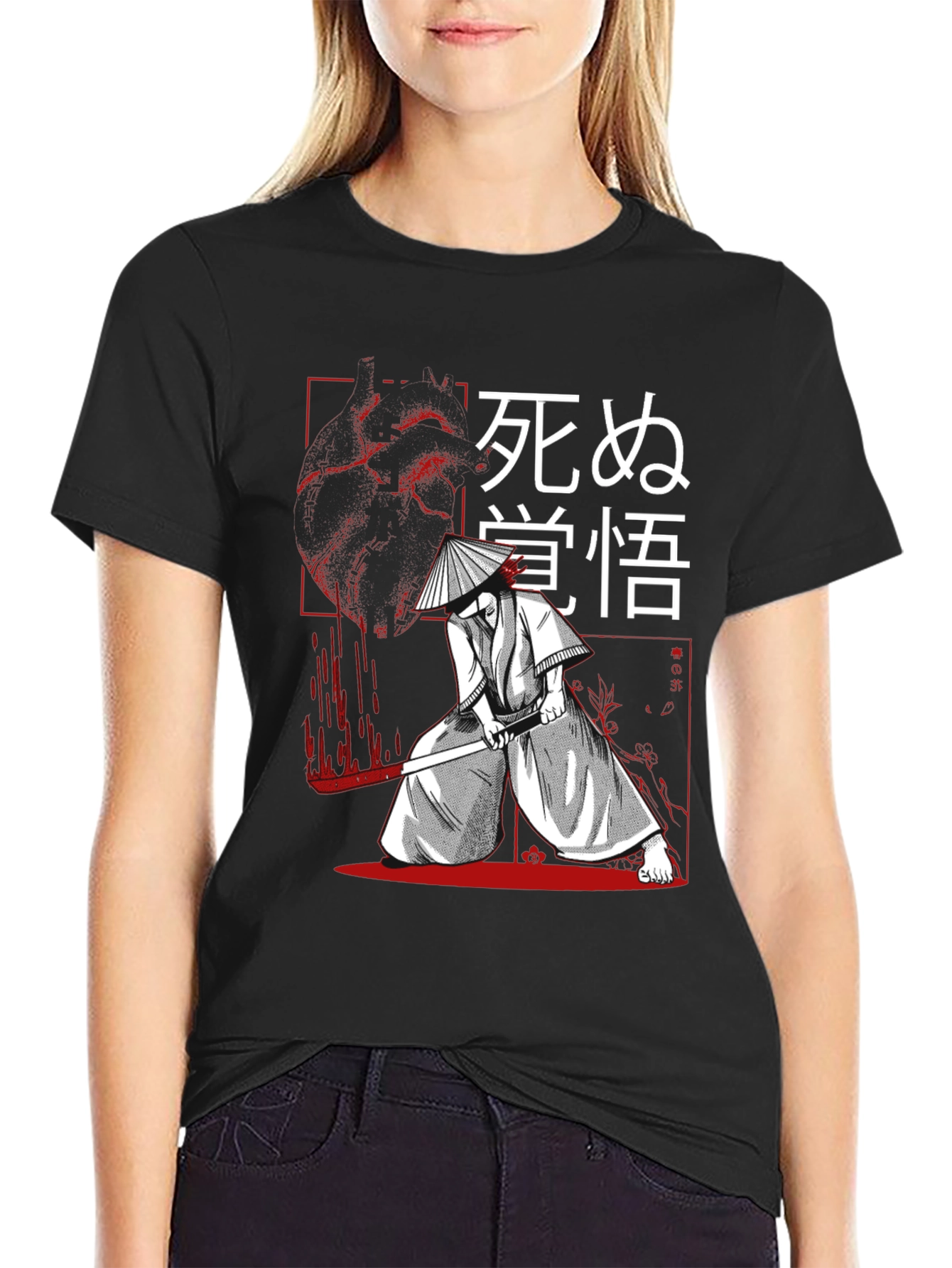 Samurai Graphic Tee - Black Cotton T-Shirt
