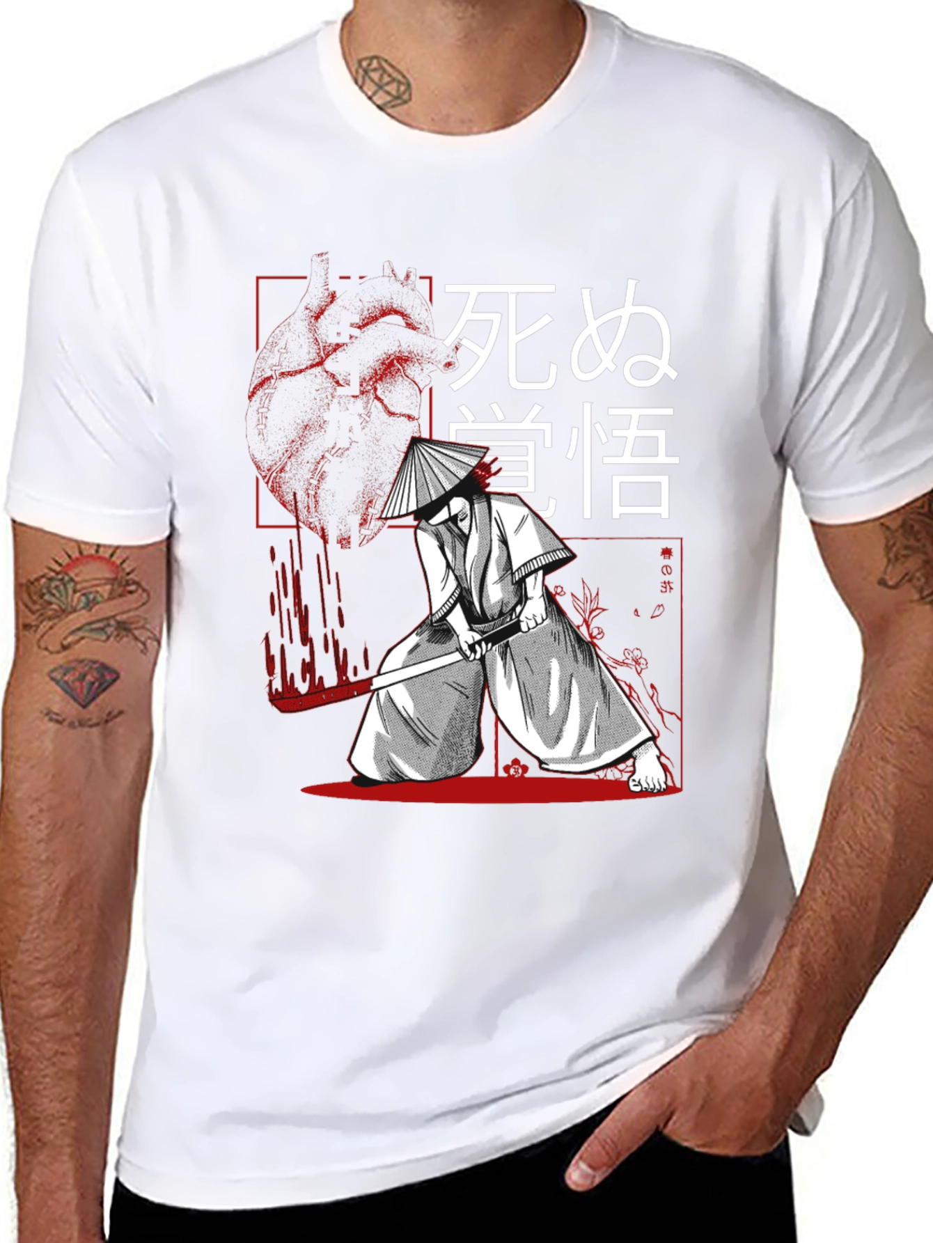 Samurai Graphic Tee - Black Cotton T-Shirt