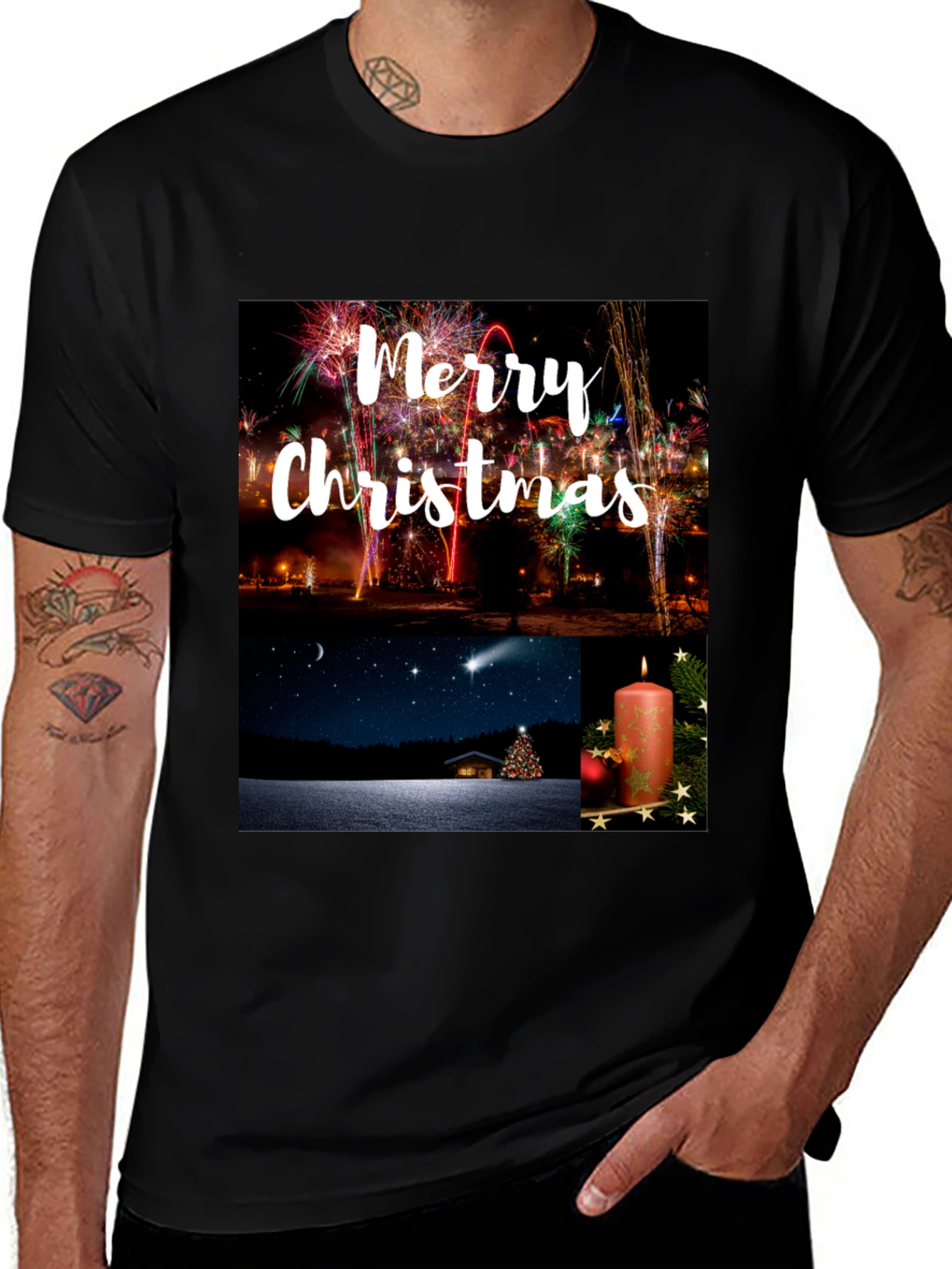 Festive Merry Christmas Graphic Tee