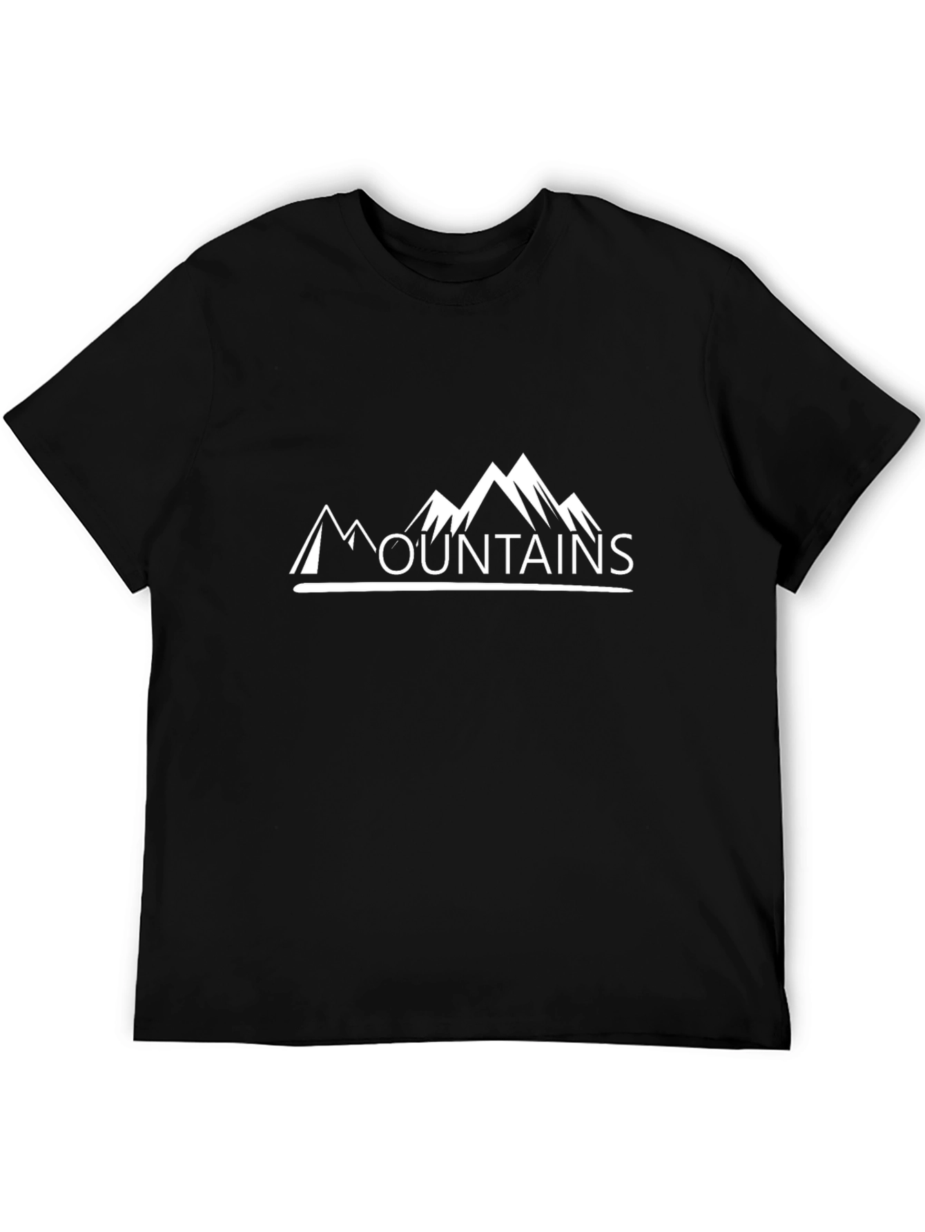 Mountains Graphic Tee - Black Cotton T-Shirt