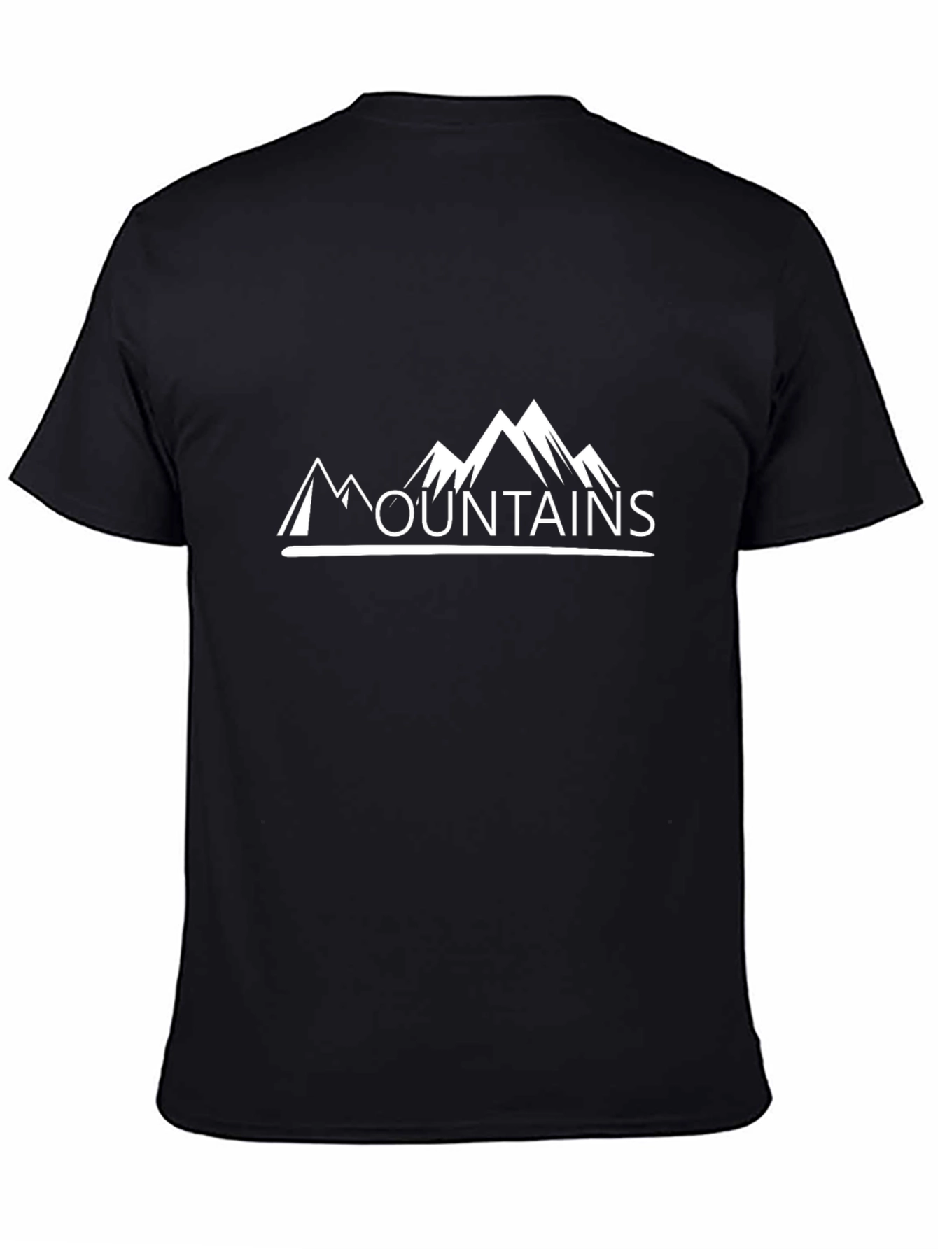 Mountains Graphic Tee - Black Cotton T-Shirt