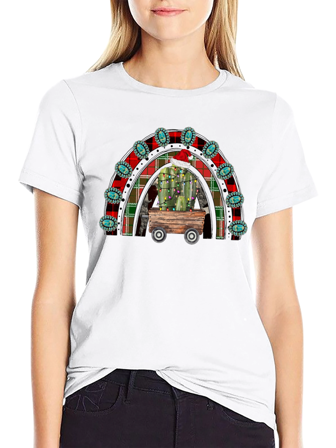Festive Cactus Rainbow T-Shirt