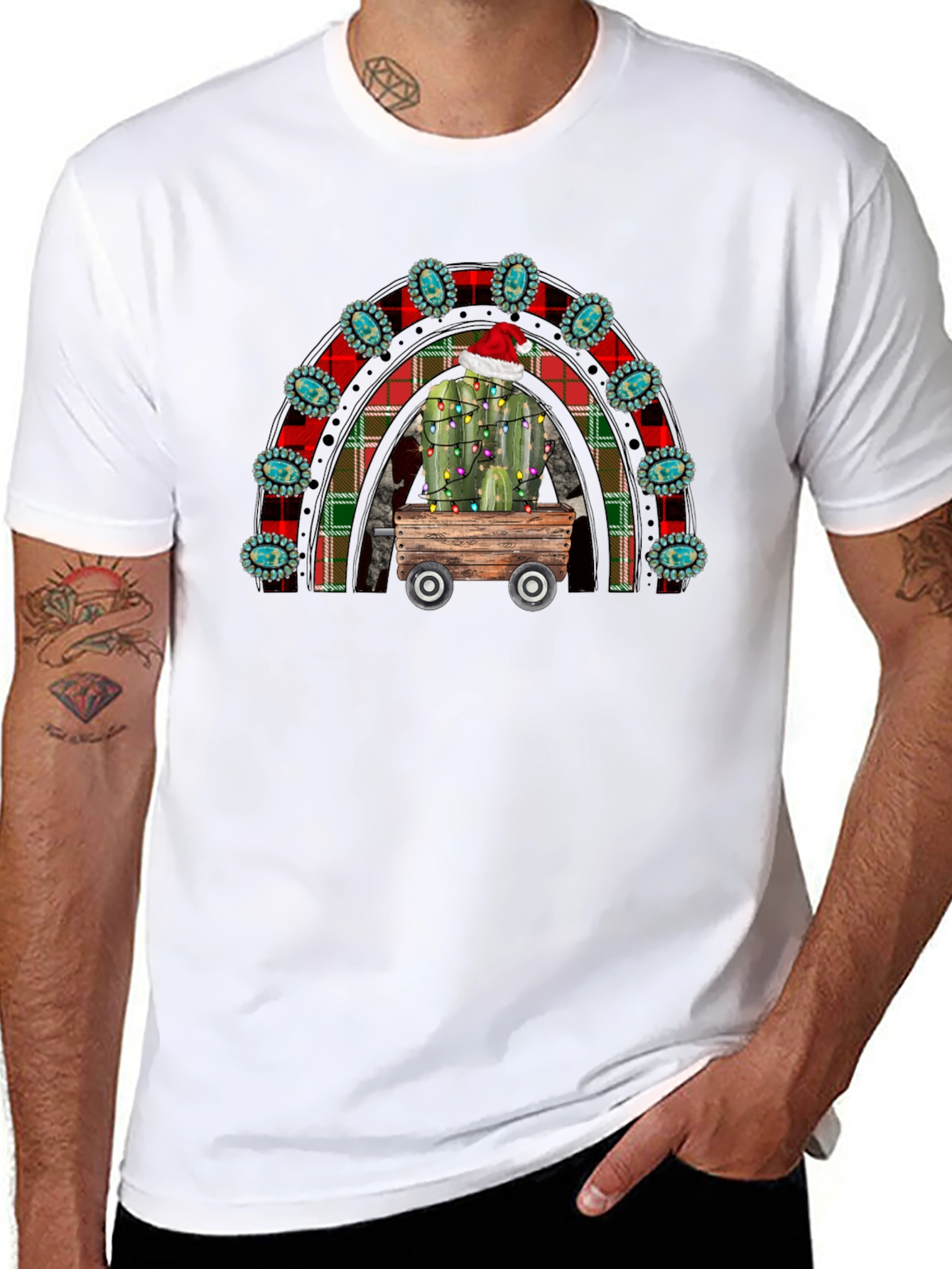 Festive Cactus Rainbow T-Shirt