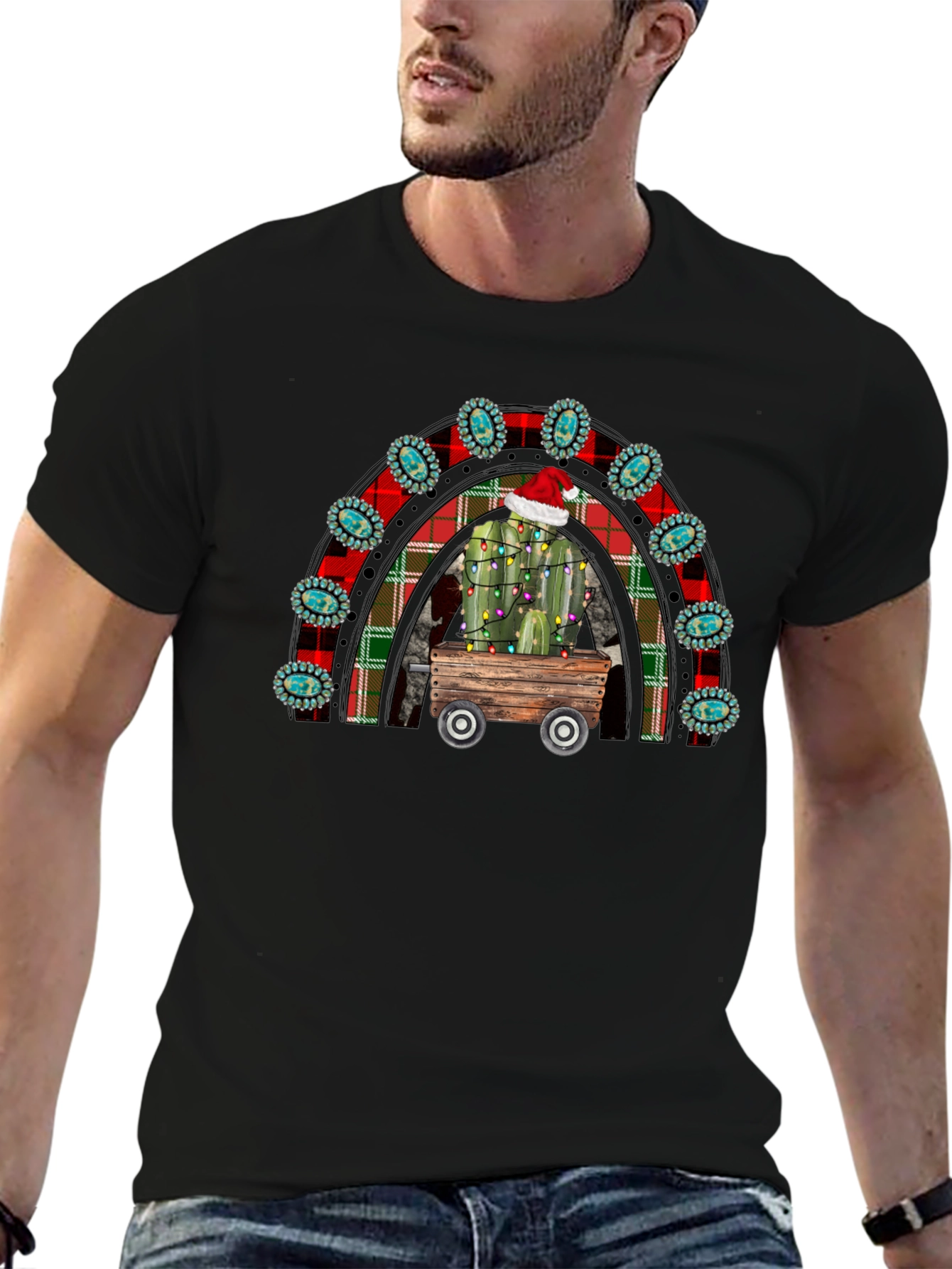Festive Cactus Rainbow T-Shirt
