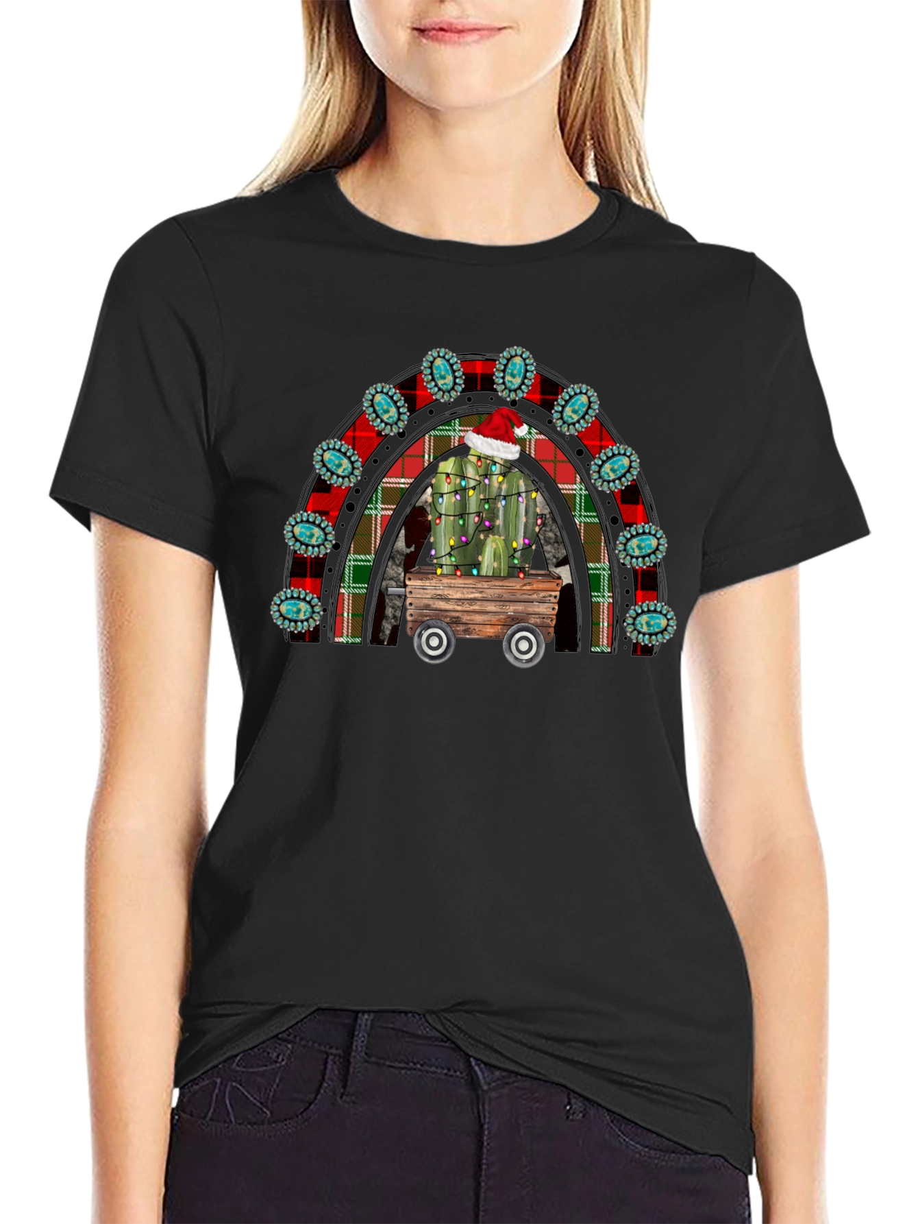 Festive Cactus Rainbow T-Shirt