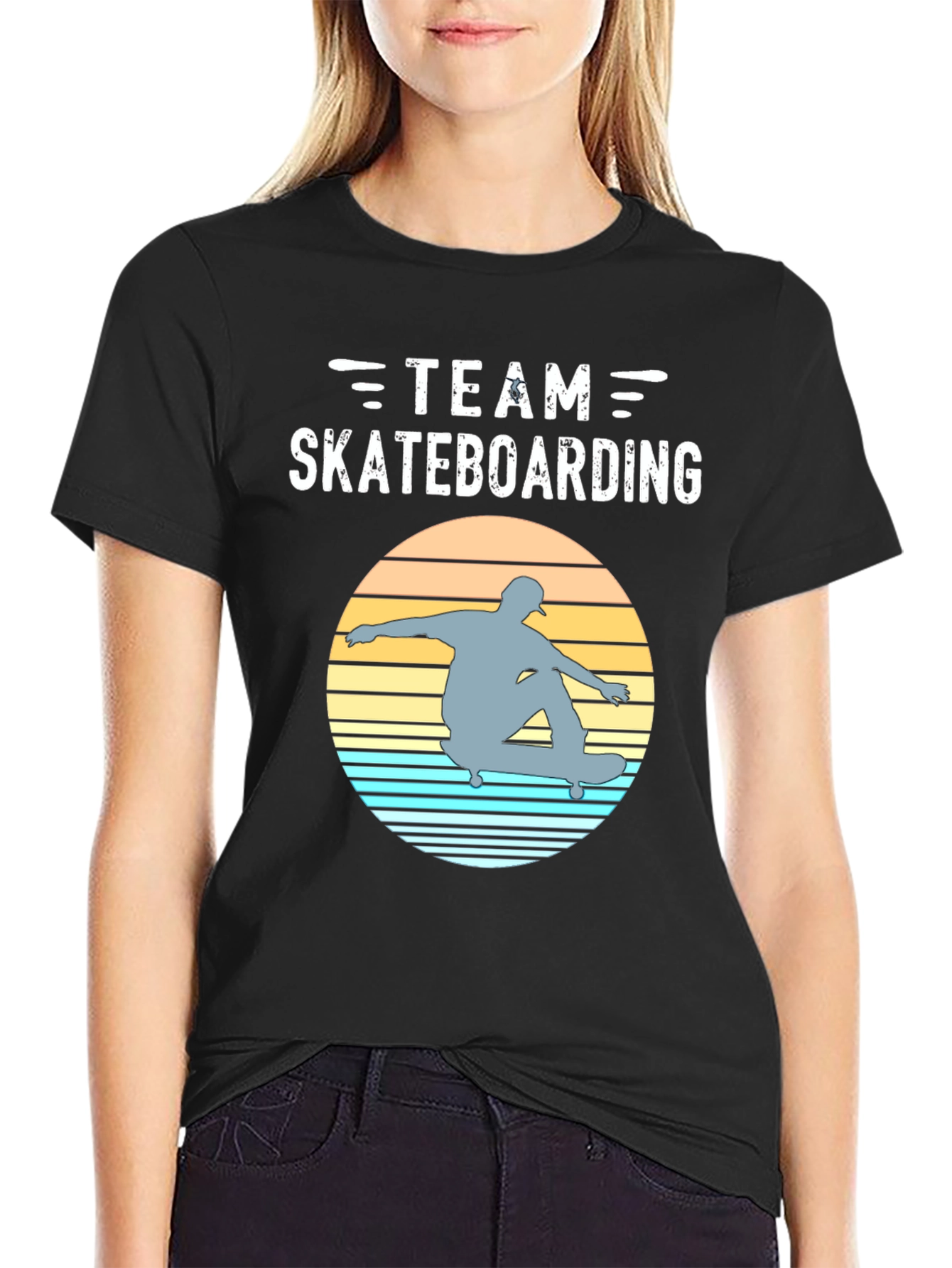 Team Skateboarding Graphic Tee - Retro Style