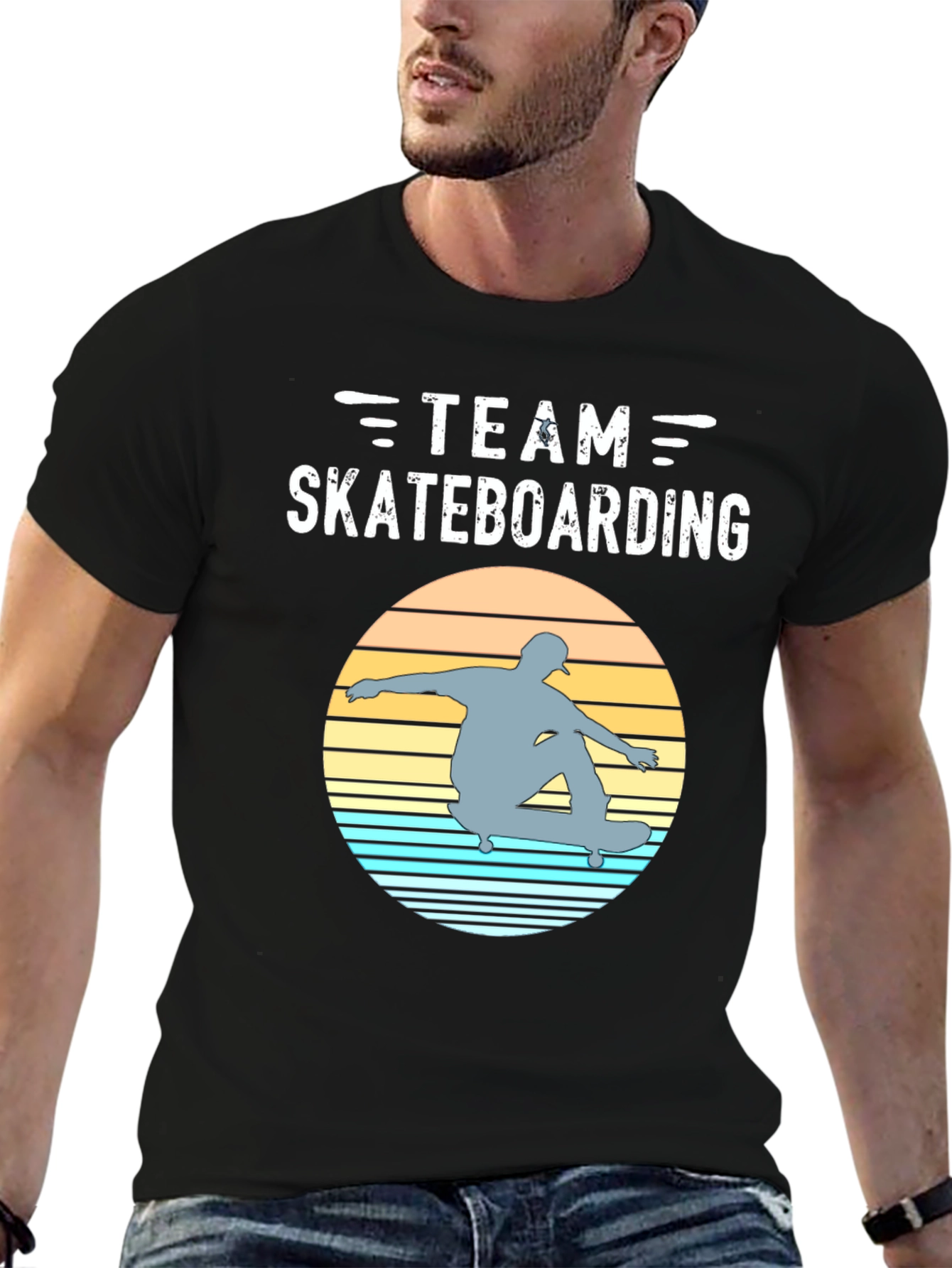 Team Skateboarding Graphic Tee - Retro Style