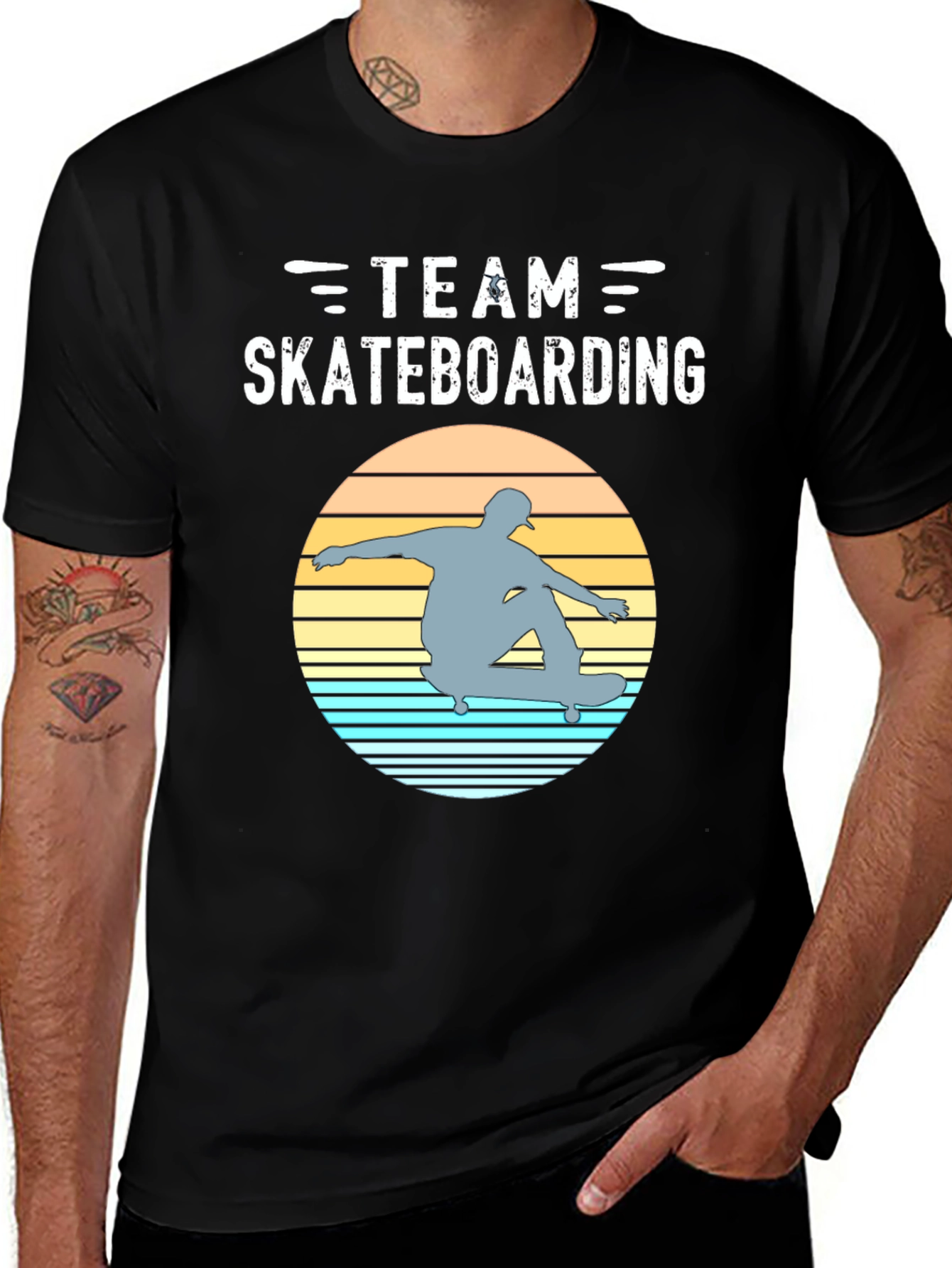 Team Skateboarding Graphic Tee - Retro Style