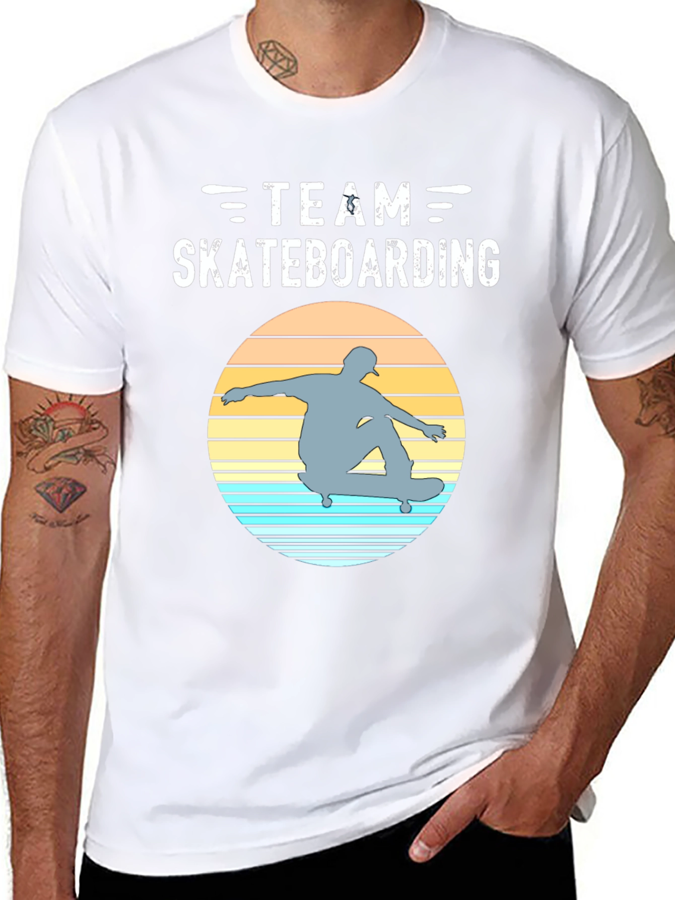 Team Skateboarding Graphic Tee - Retro Style