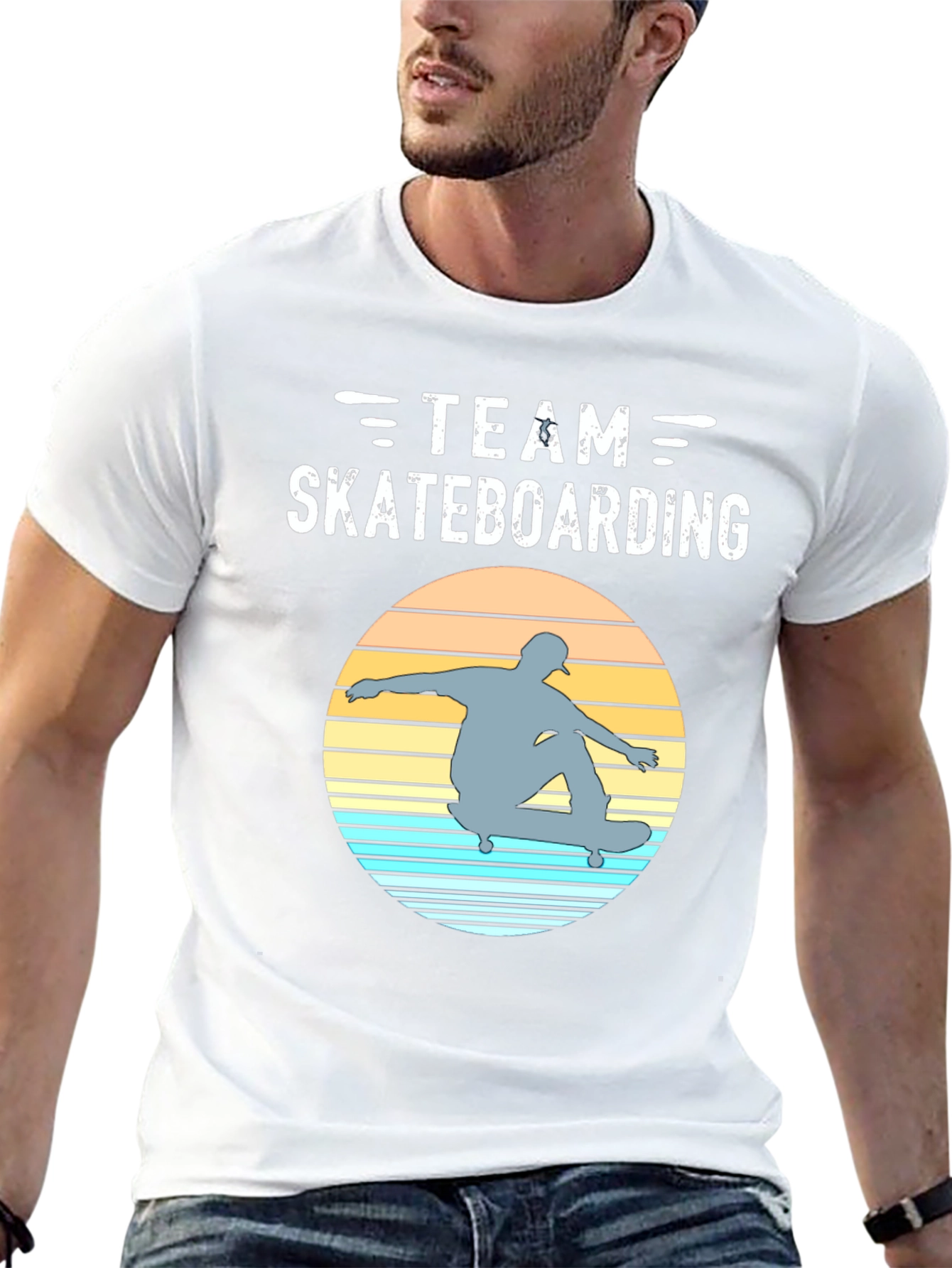 Team Skateboarding Graphic Tee - Retro Style