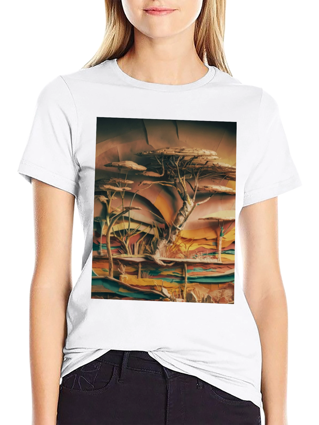 Savanna Tree Graphic Tee - Unique African Landscape Design