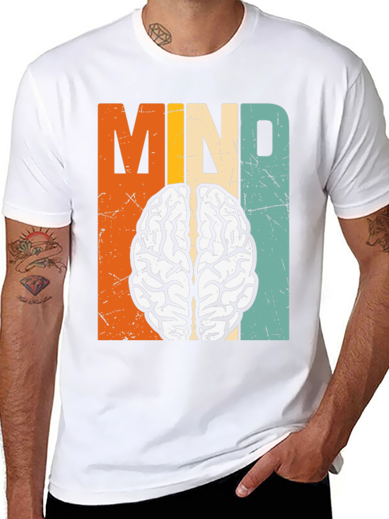 Retro Mind Brain Graphic T-Shirt