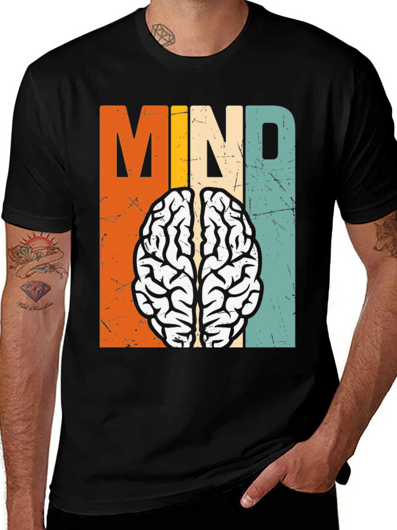 Retro Mind Brain Graphic T-Shirt