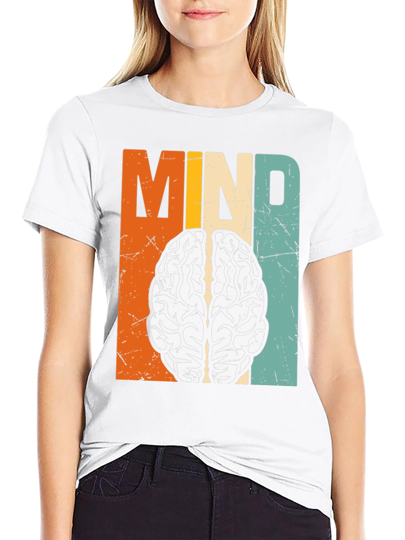 Retro Mind Brain Graphic T-Shirt