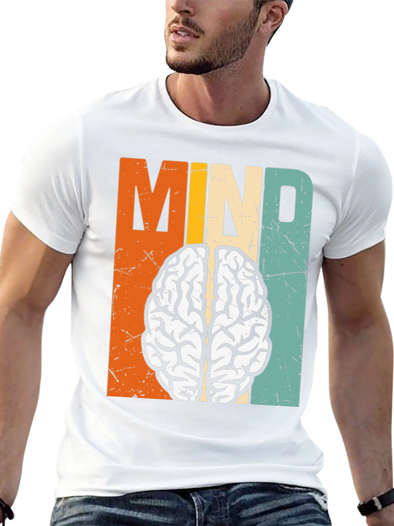 Retro Mind Brain Graphic T-Shirt