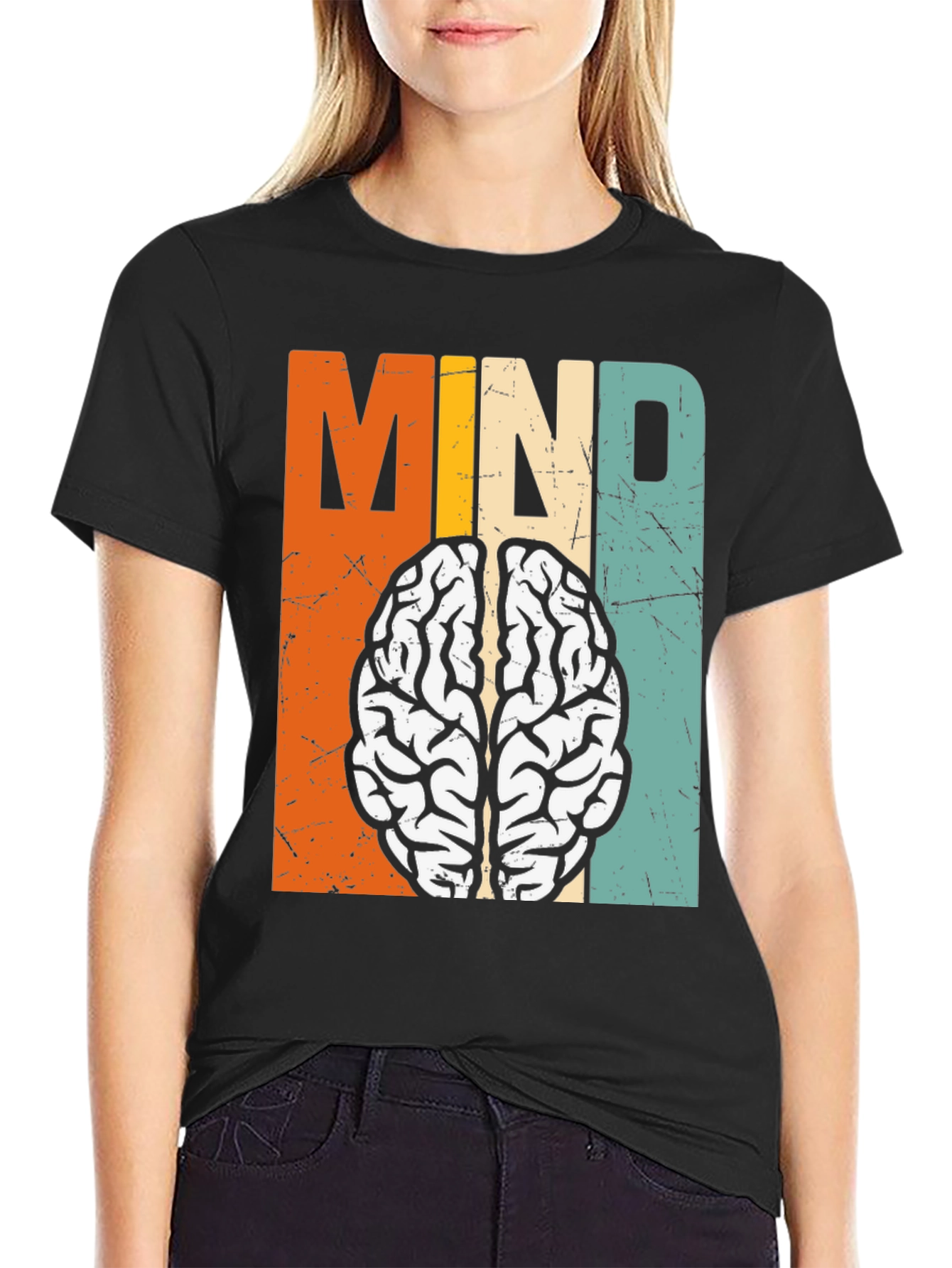Retro Mind Brain Graphic T-Shirt