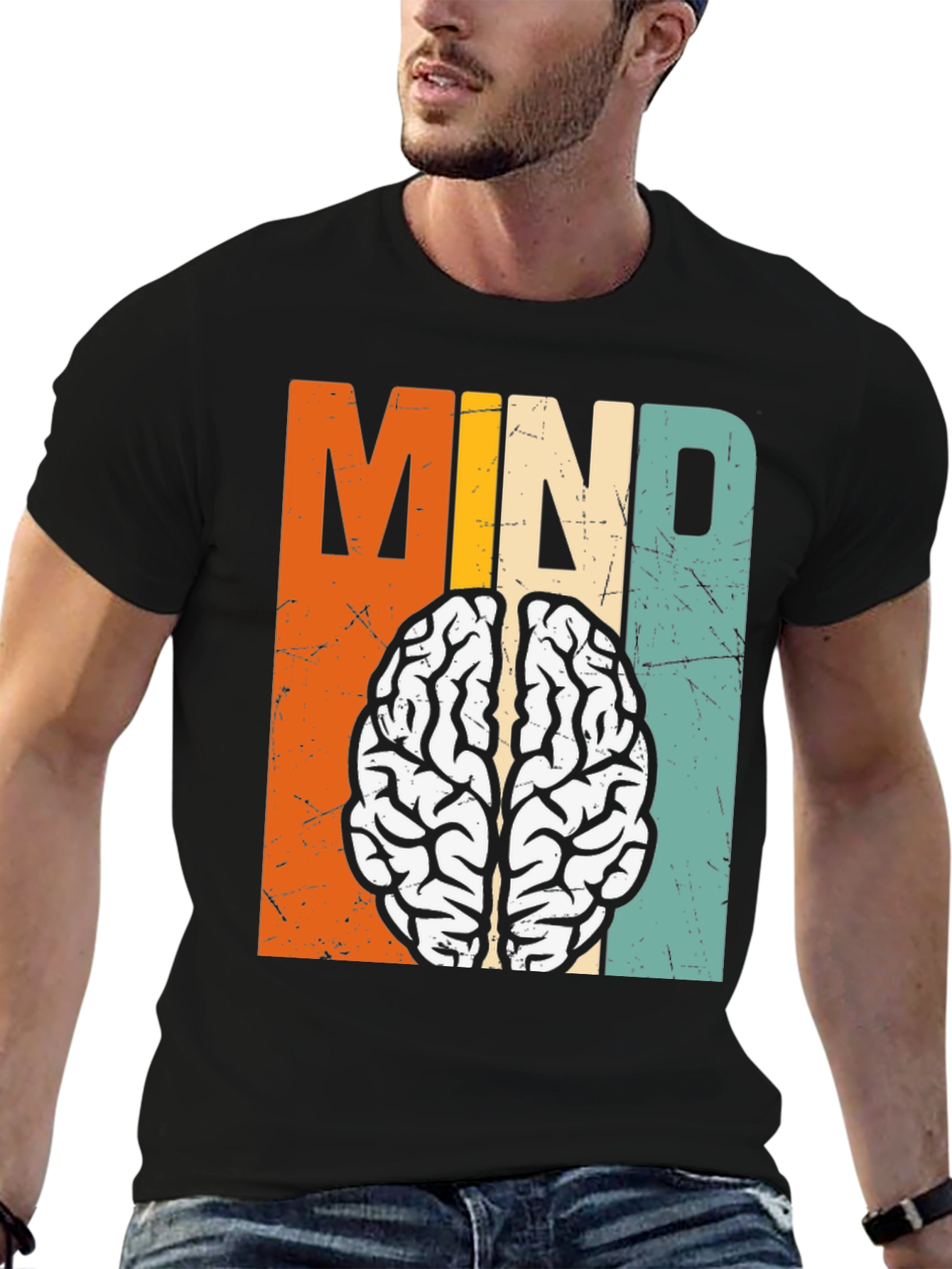 Retro Mind Brain Graphic T-Shirt