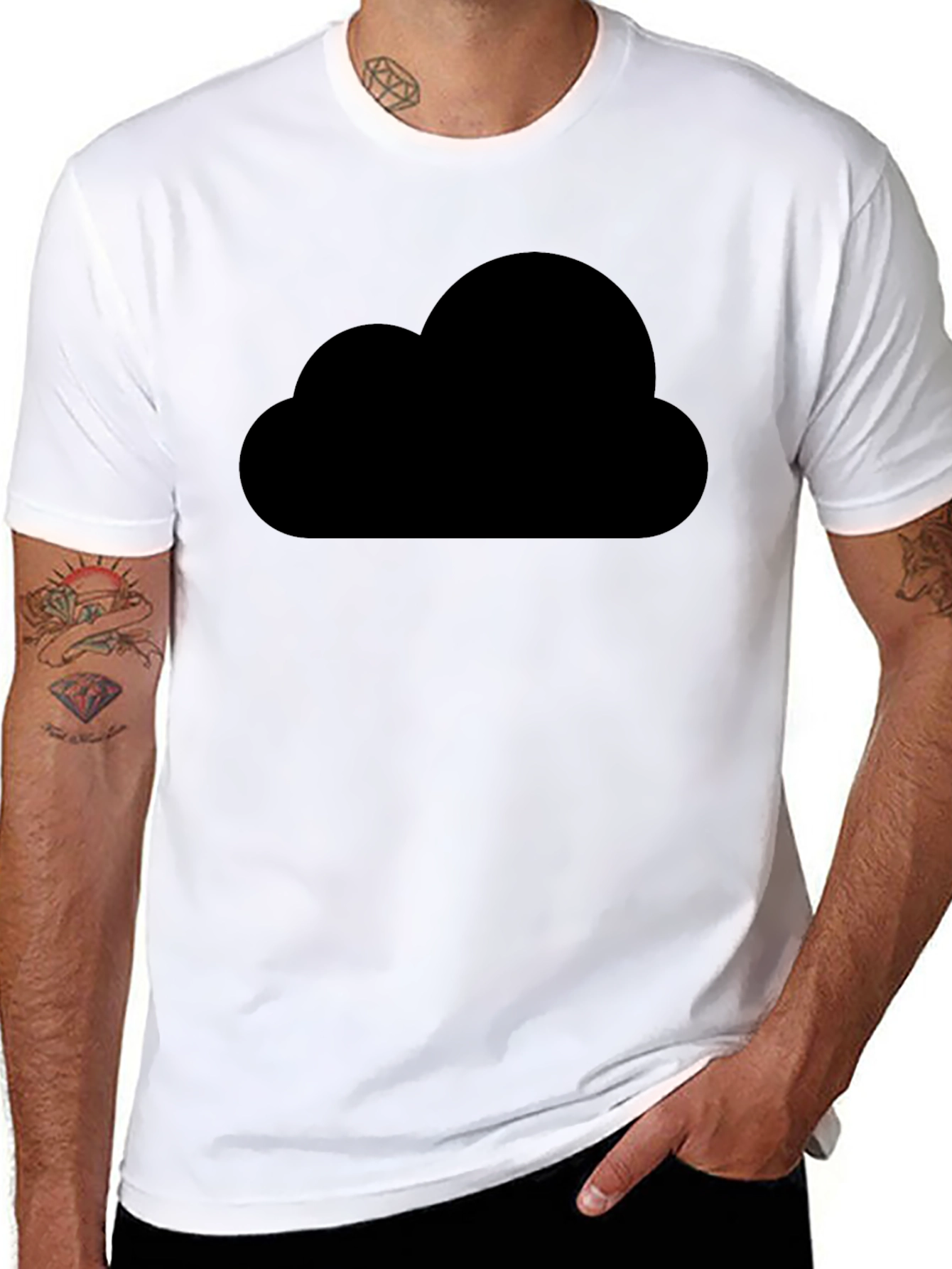 Mens Black Cloud Graphic T-Shirt