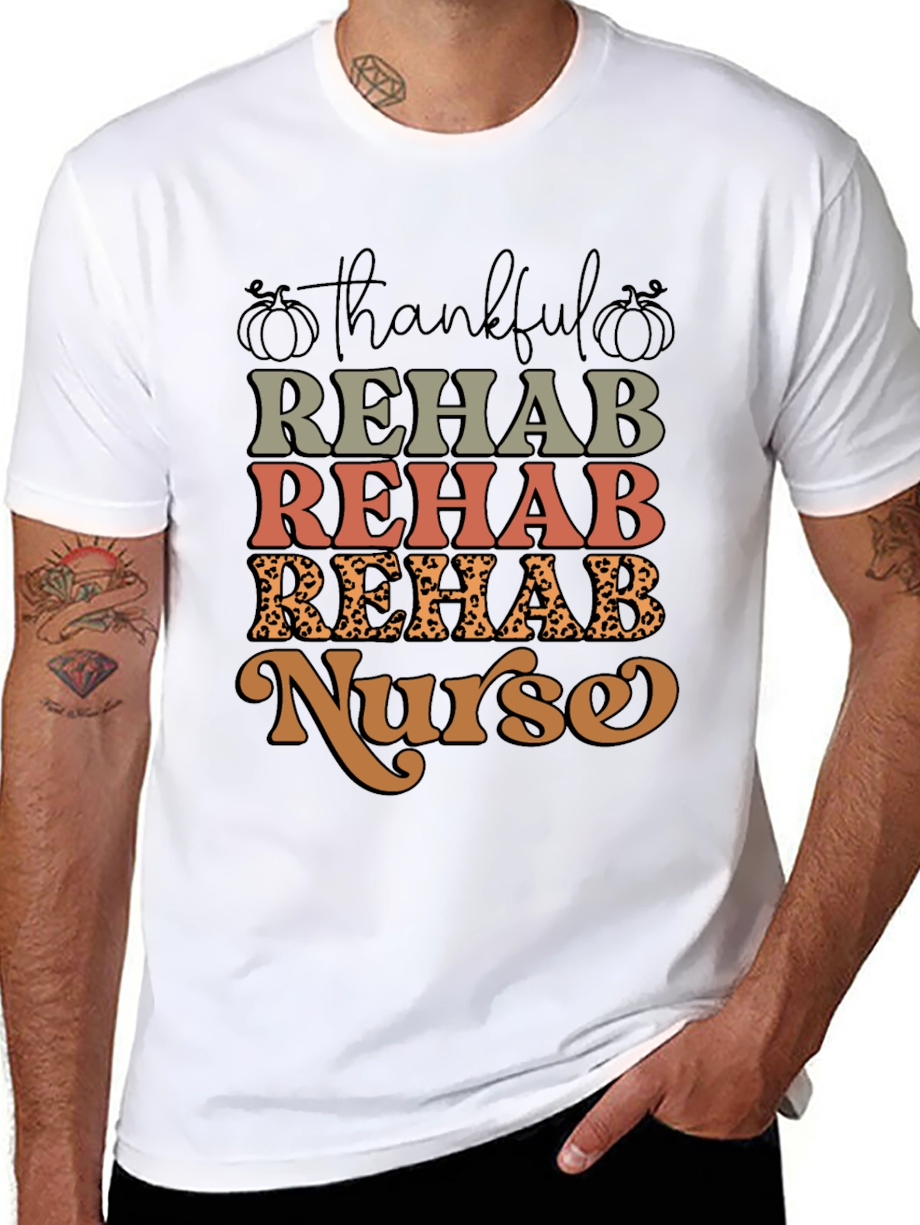 Thankful Rehab Nurse T-Shirt - Fall Apparel