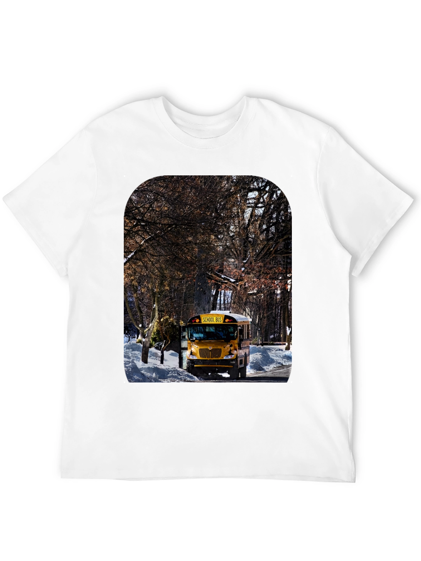 School Bus T-Shirt - Winter Scene