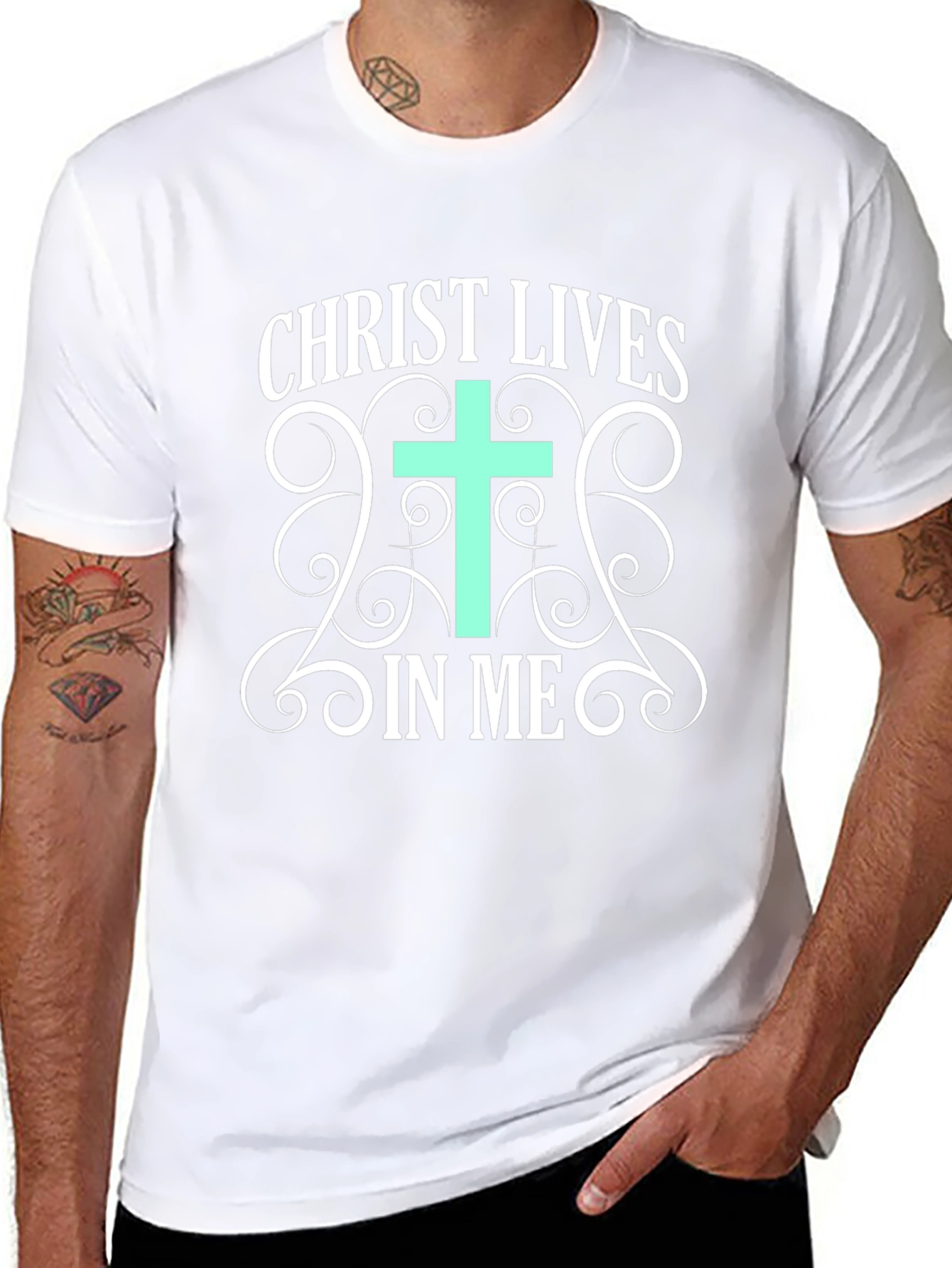 Christ Lives In Me Graphic Tee - Christian Apparel