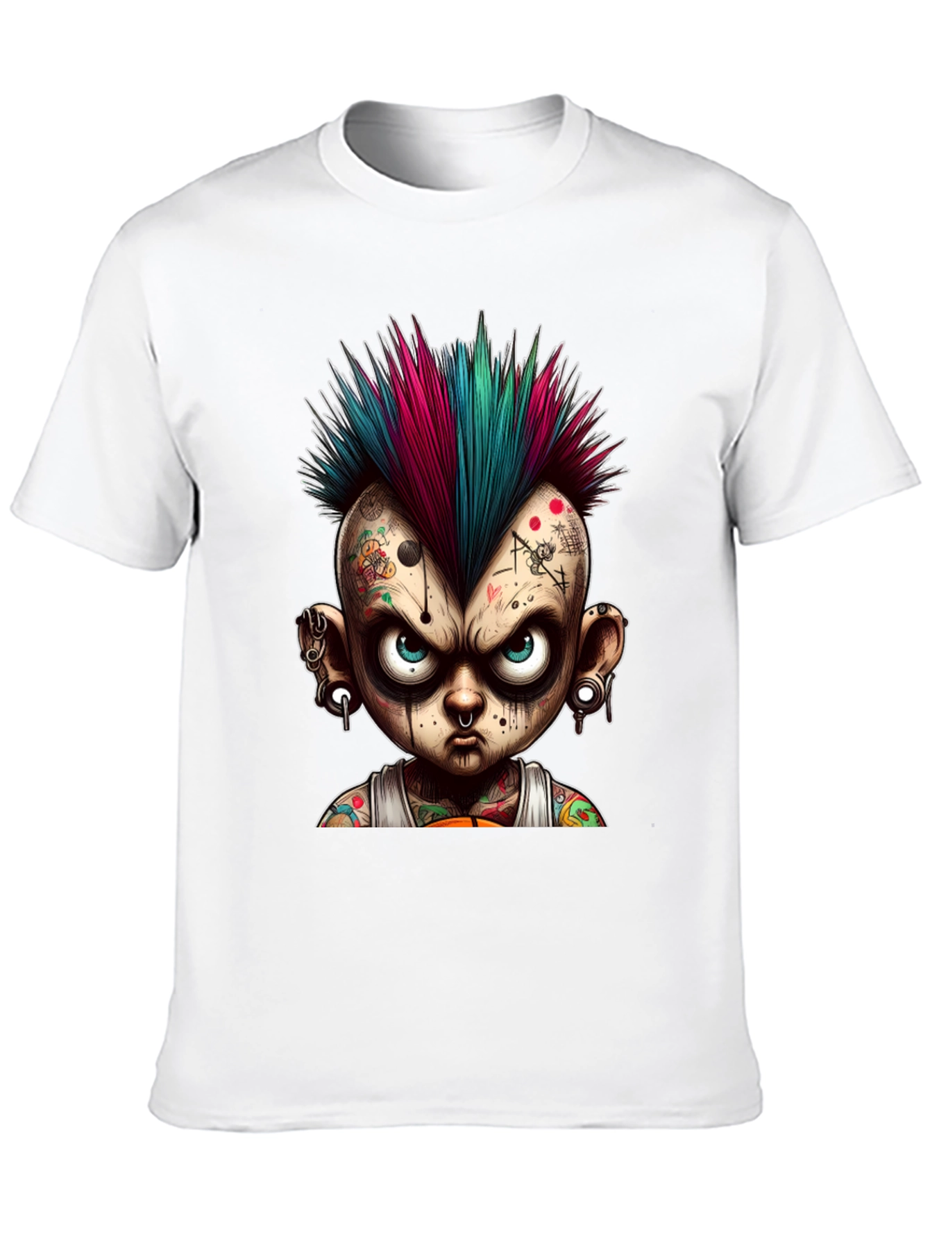 Edgy Punk Cartoon Graphic Tee