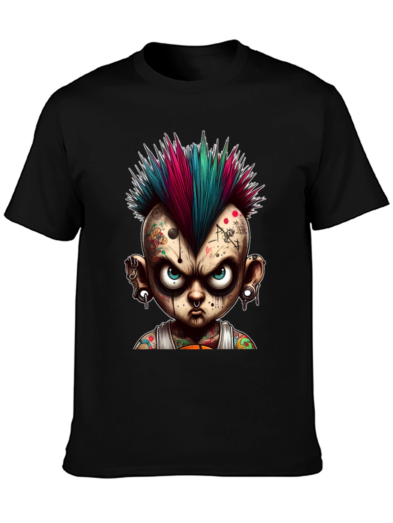 Edgy Punk Cartoon Graphic Tee