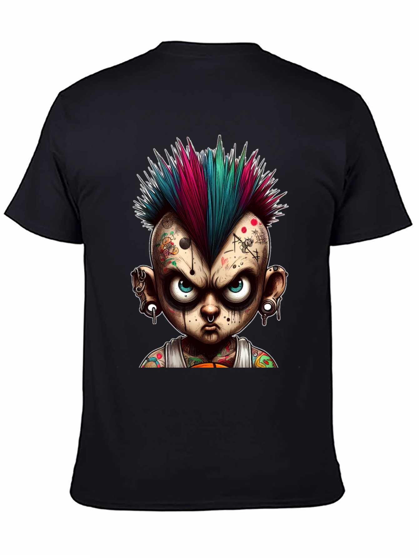 Edgy Punk Cartoon Graphic Tee