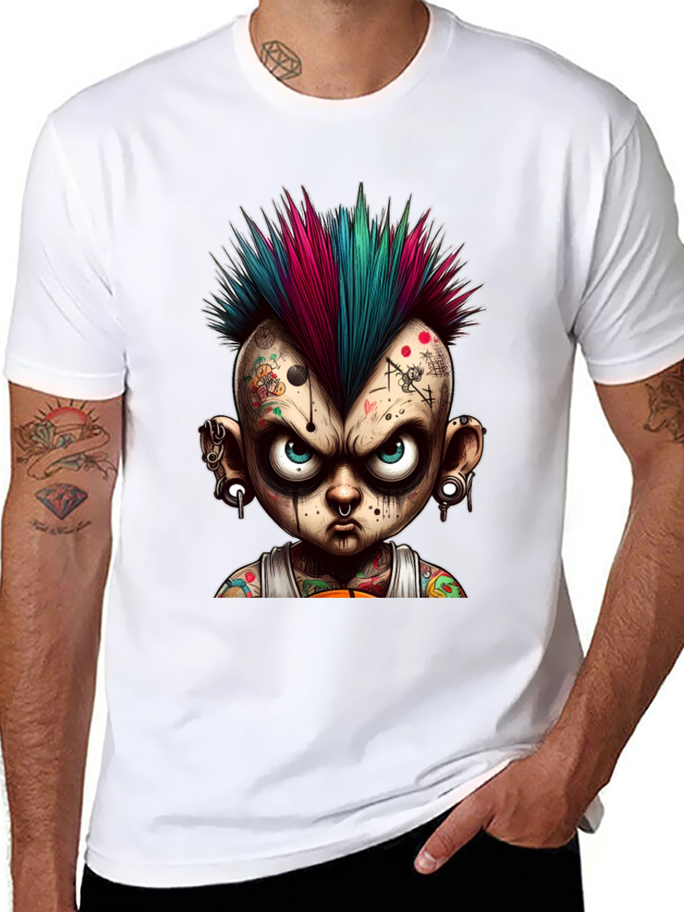 Edgy Punk Cartoon Graphic Tee