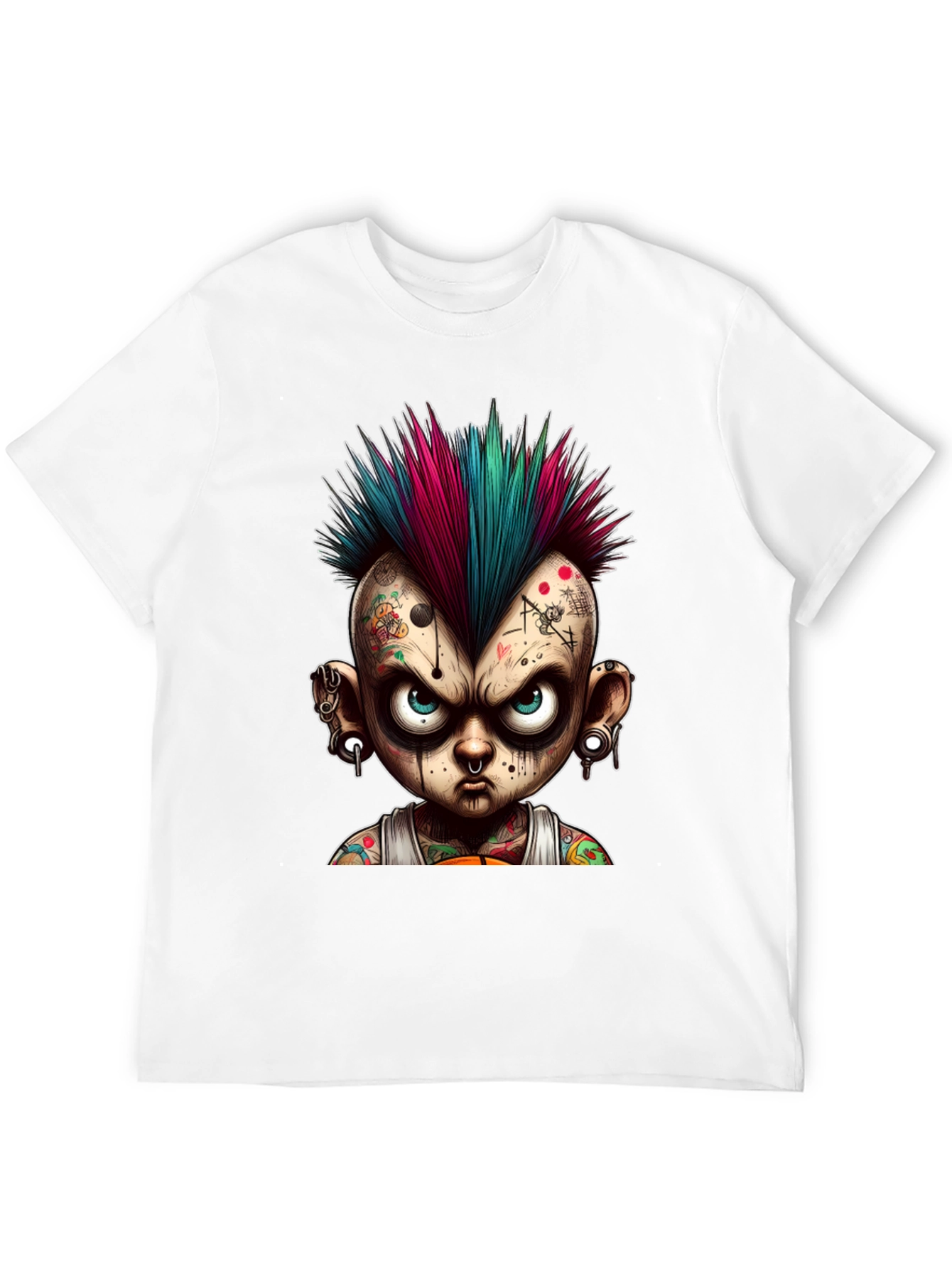 Edgy Punk Cartoon Graphic Tee