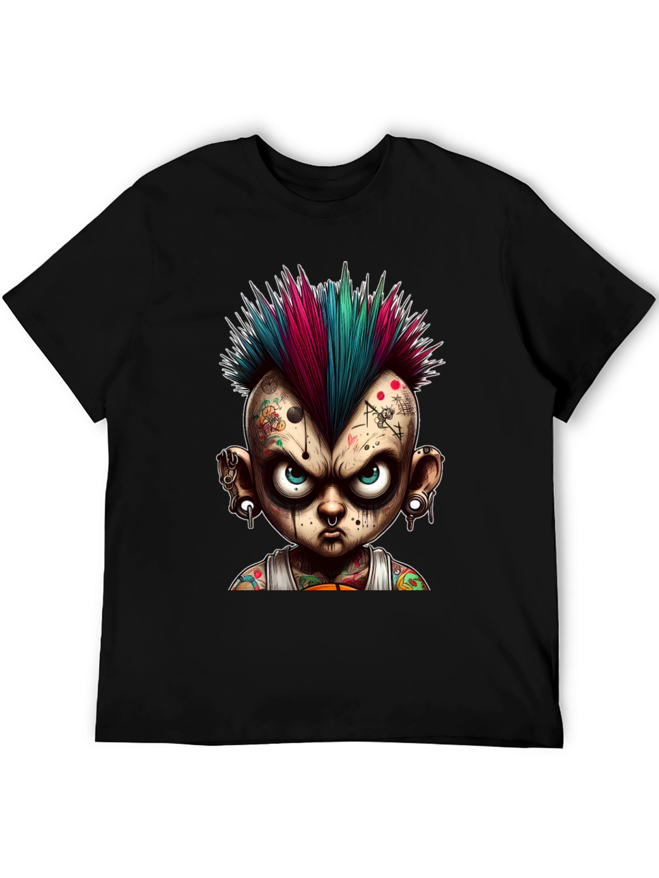 Edgy Punk Cartoon Graphic Tee