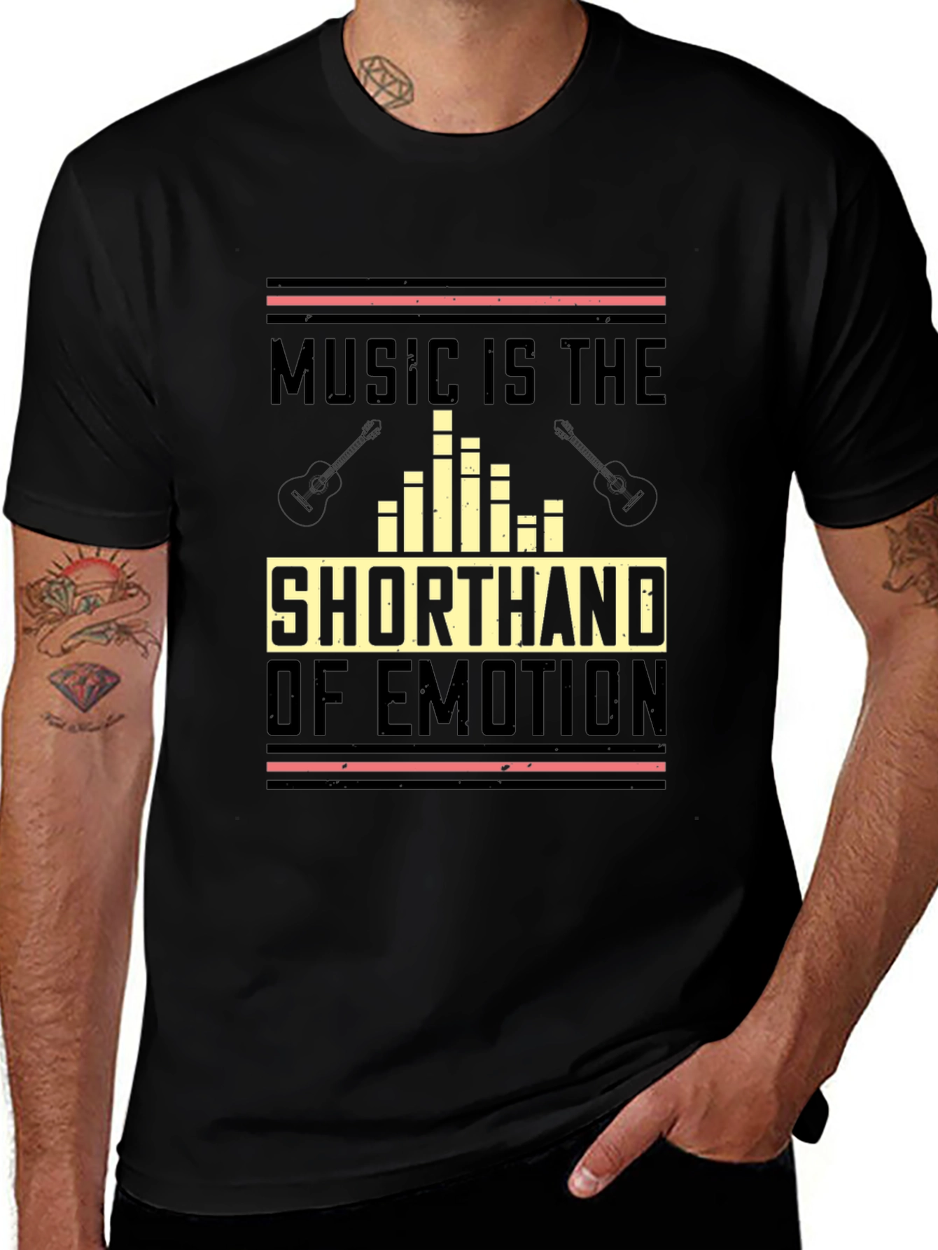 Music is the Shorthand of Emotion Black T-Shirt