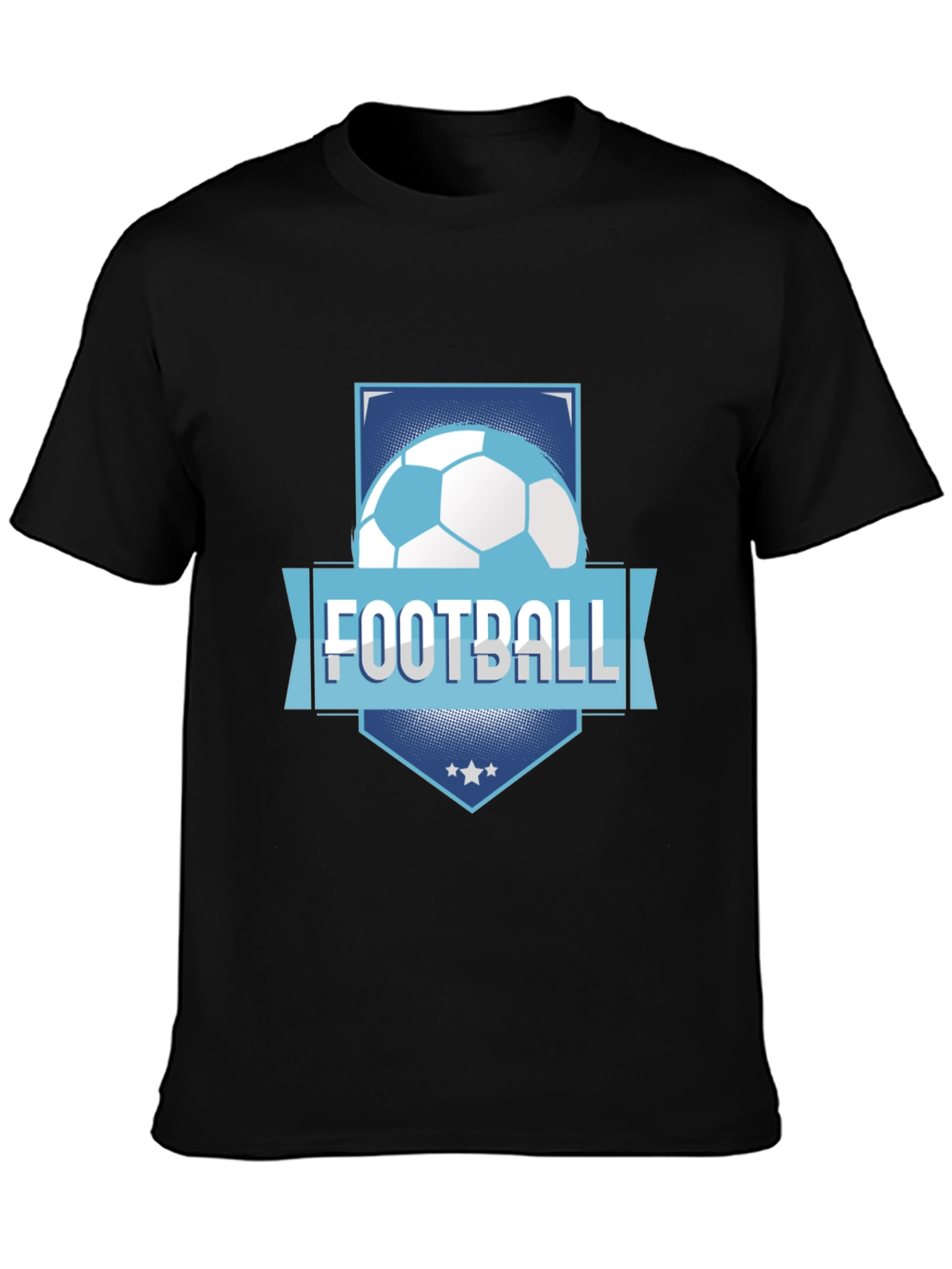 Football Graphic Tee - Black Cotton Blend