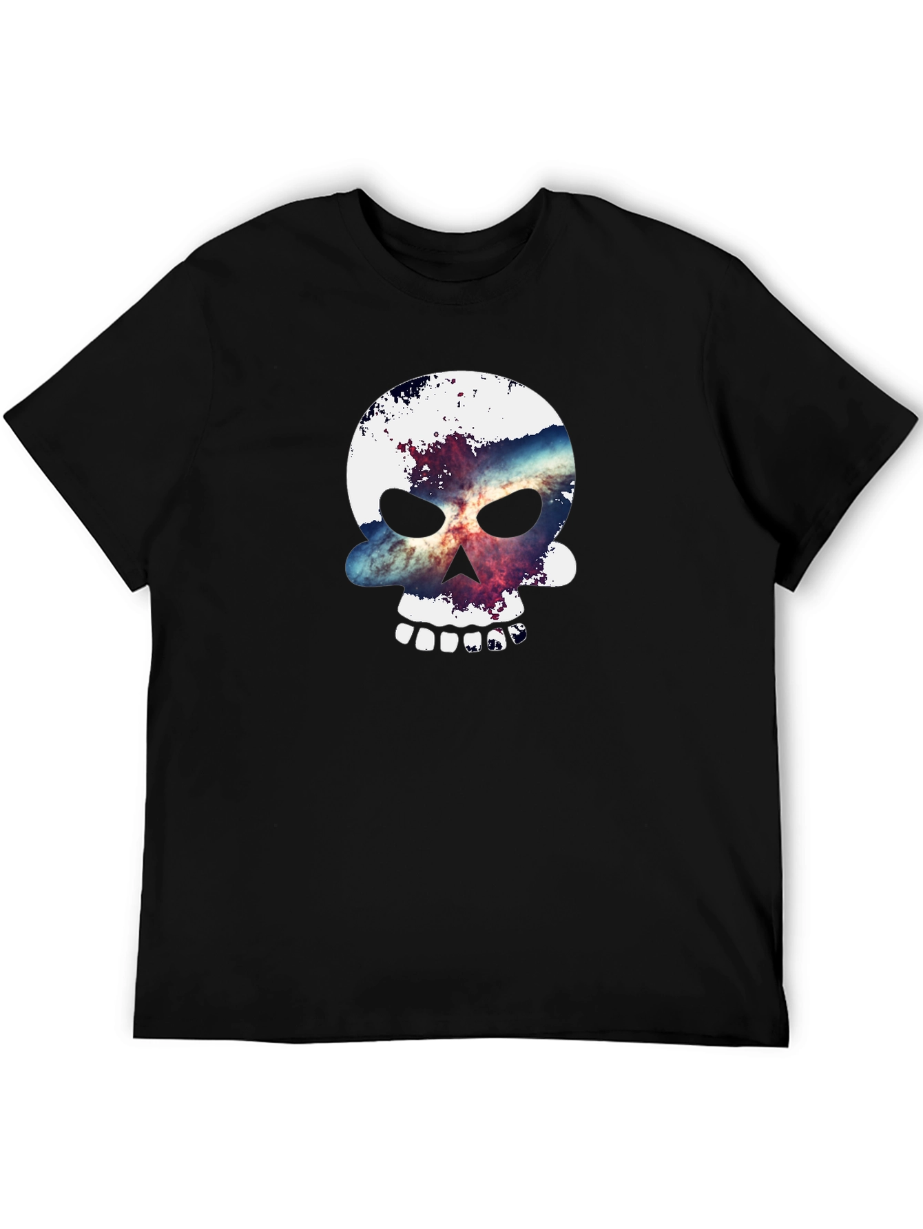 Skull Galaxy Graphic Black Tee