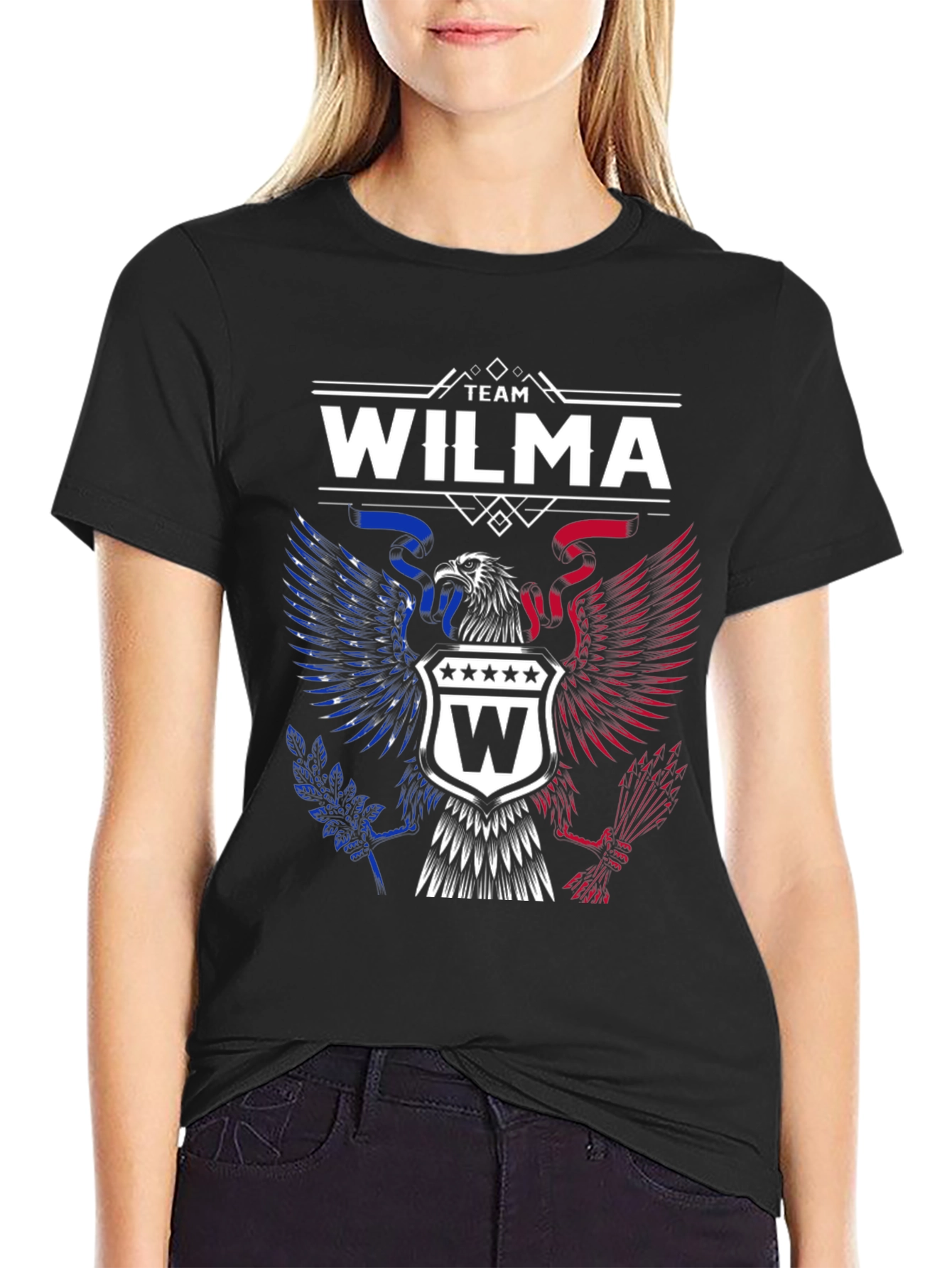 Team Wilma Graphic T-Shirt - Patriotic Eagle Design