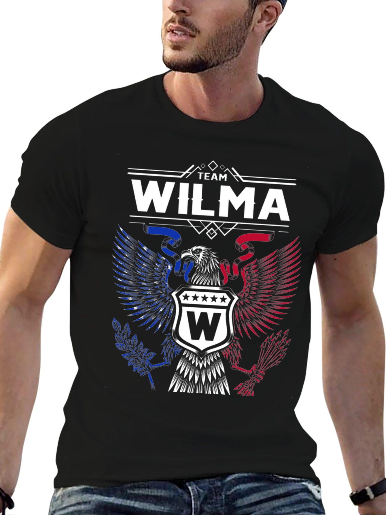 Team Wilma Graphic T-Shirt - Patriotic Eagle Design