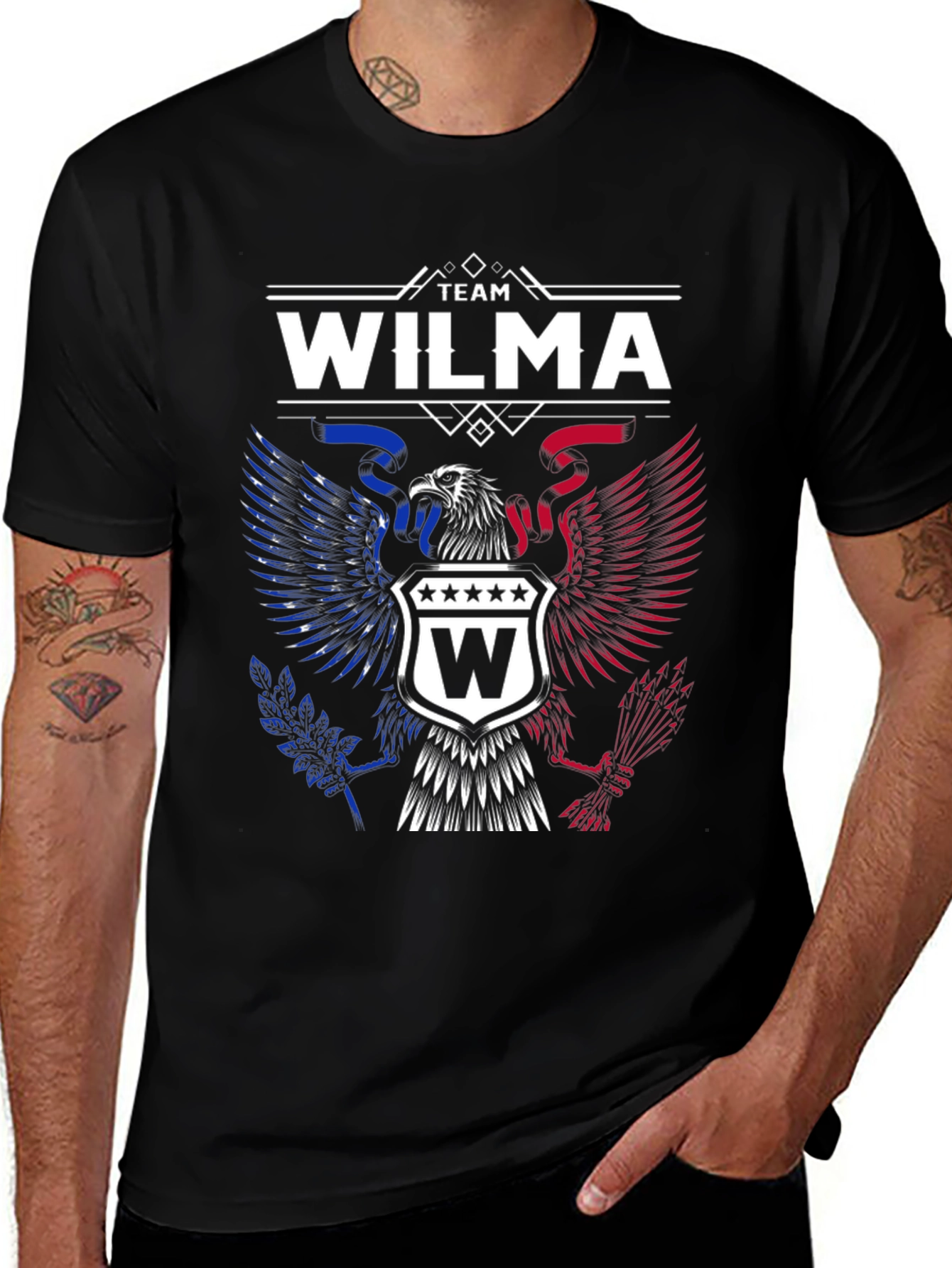 Team Wilma Graphic T-Shirt - Patriotic Eagle Design