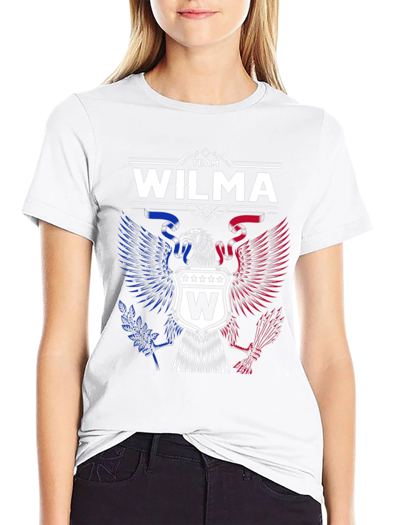 Team Wilma Graphic T-Shirt - Patriotic Eagle Design
