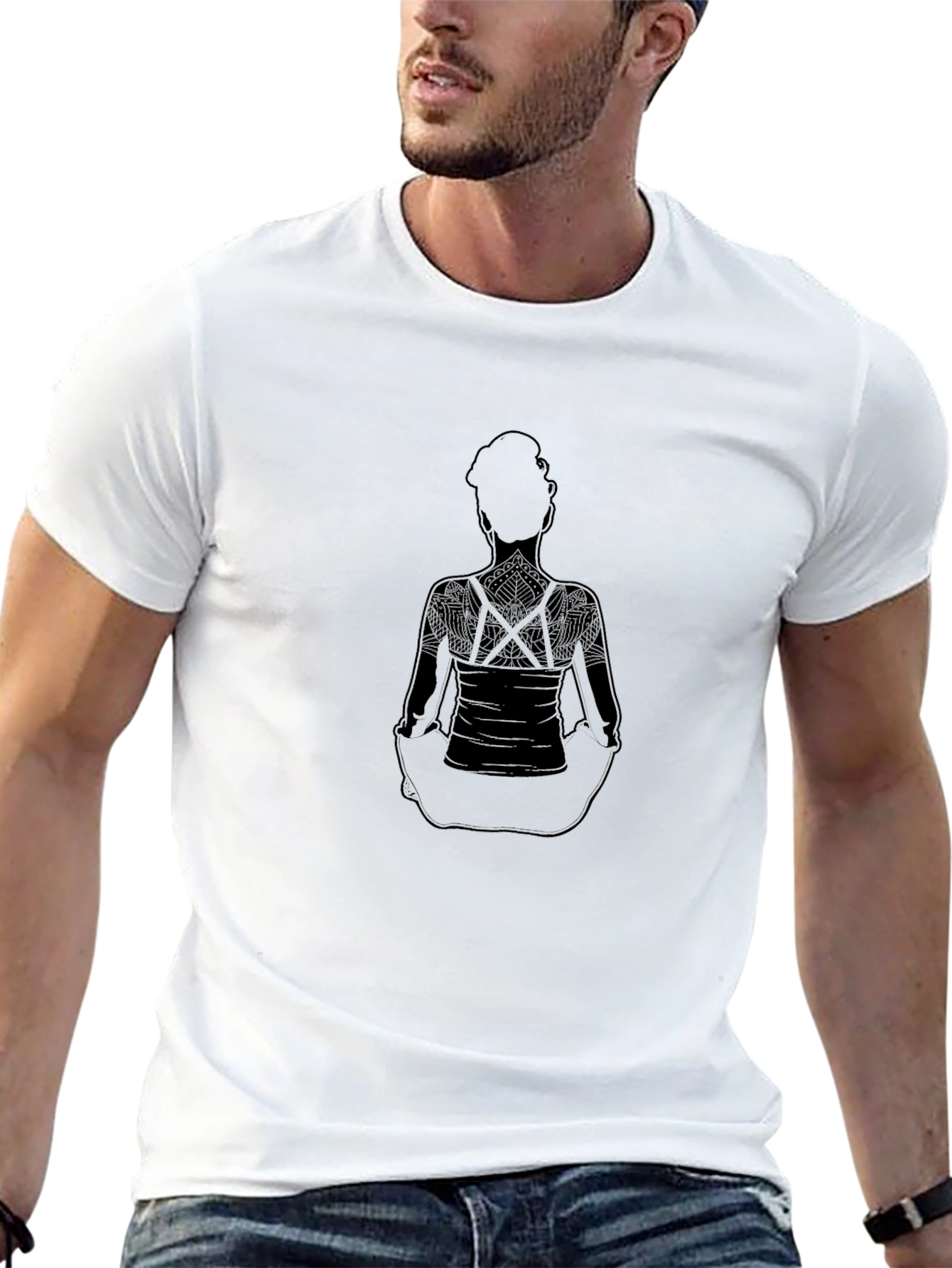 Yoga Pose Graphic Black T-Shirt
