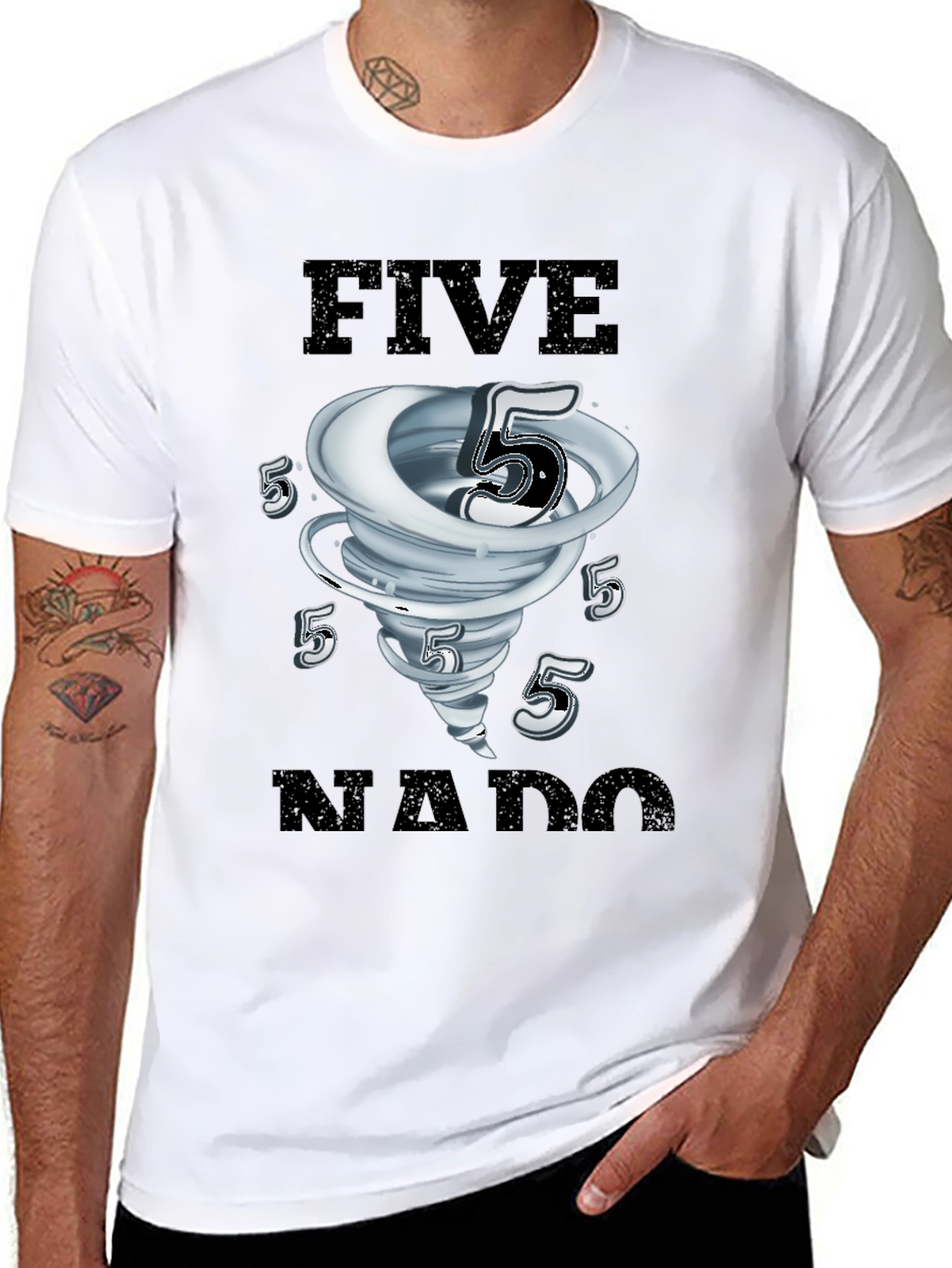 FiveNado Graphic T-Shirt - Black Cotton Tee