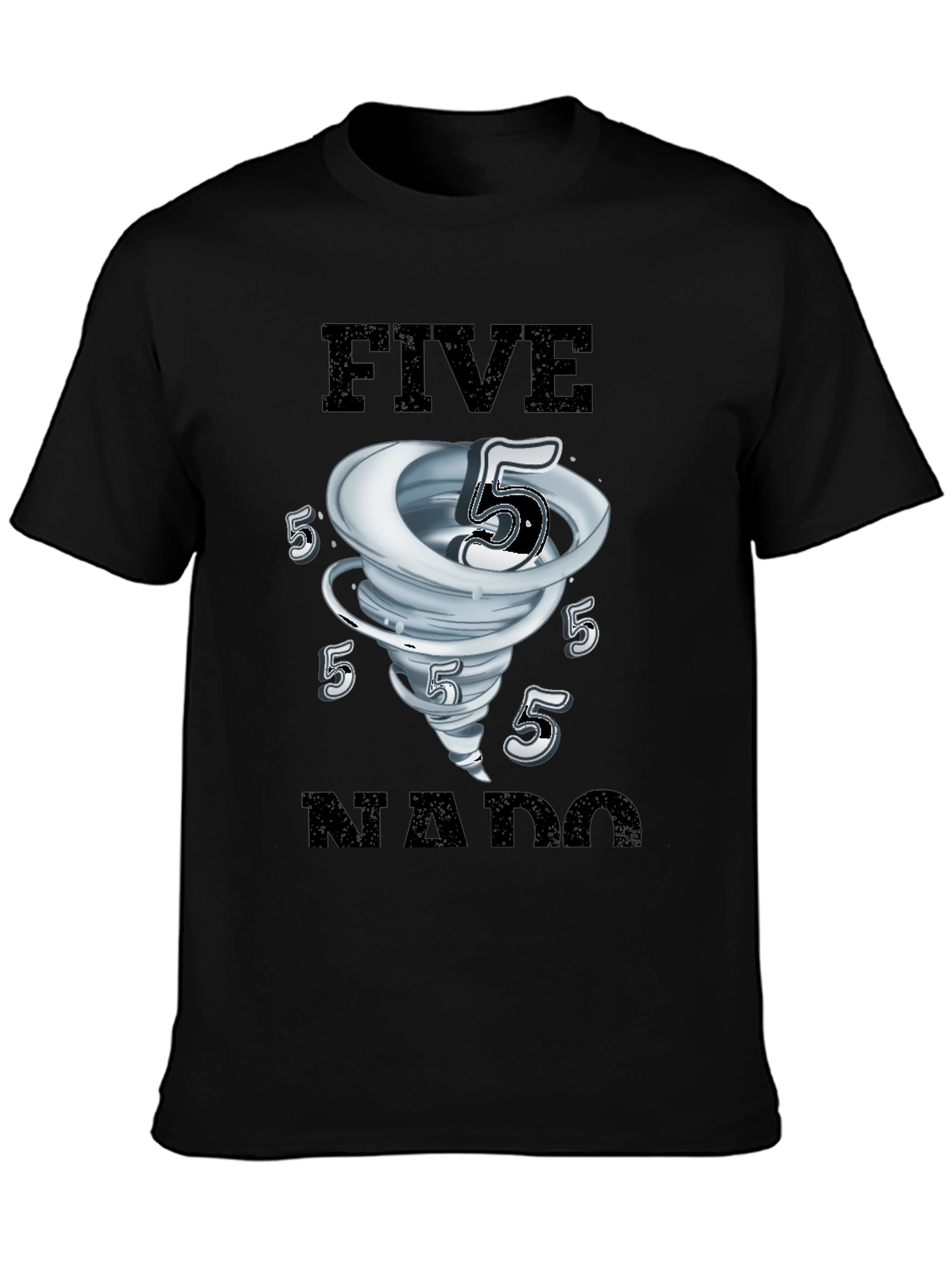 FiveNado Graphic T-Shirt - Black Cotton Tee