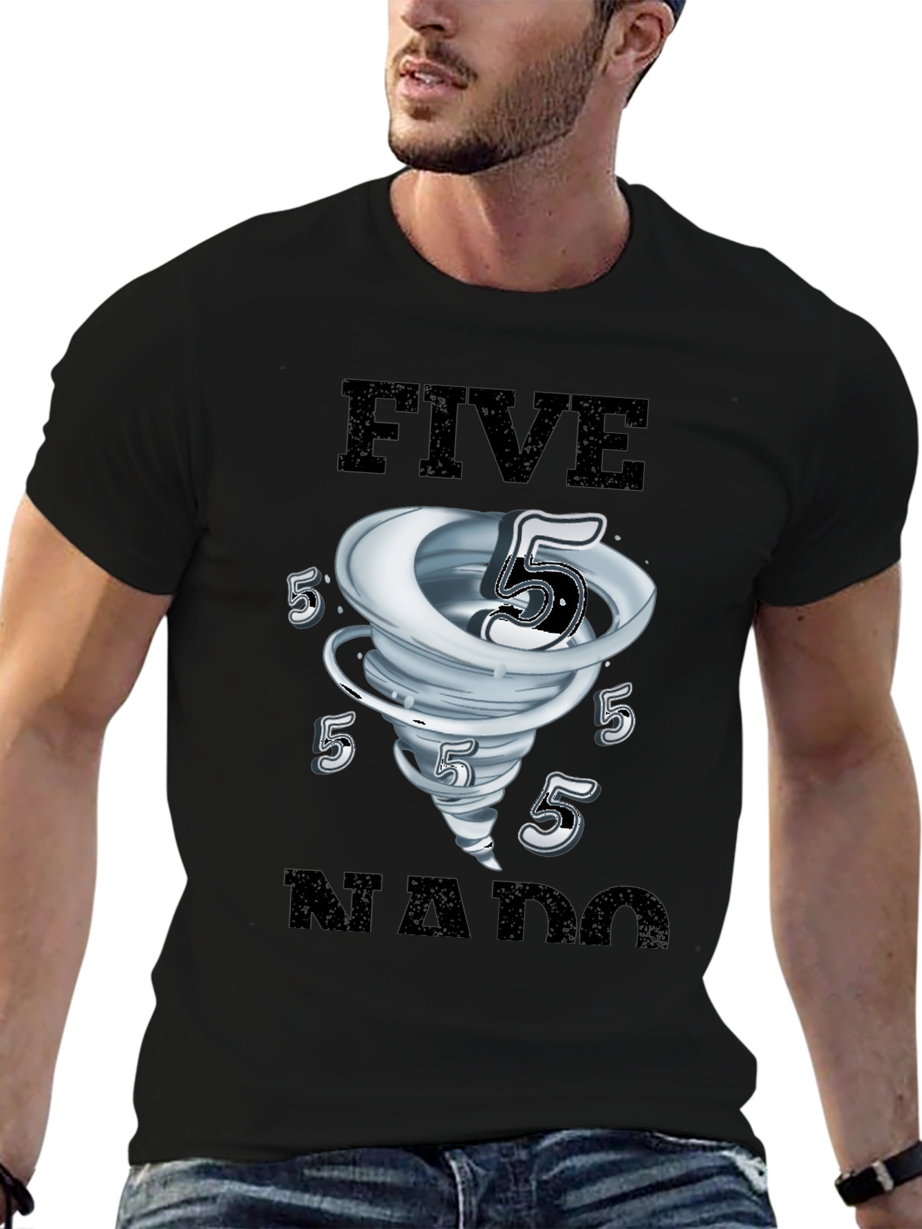 FiveNado Graphic T-Shirt - Black Cotton Tee