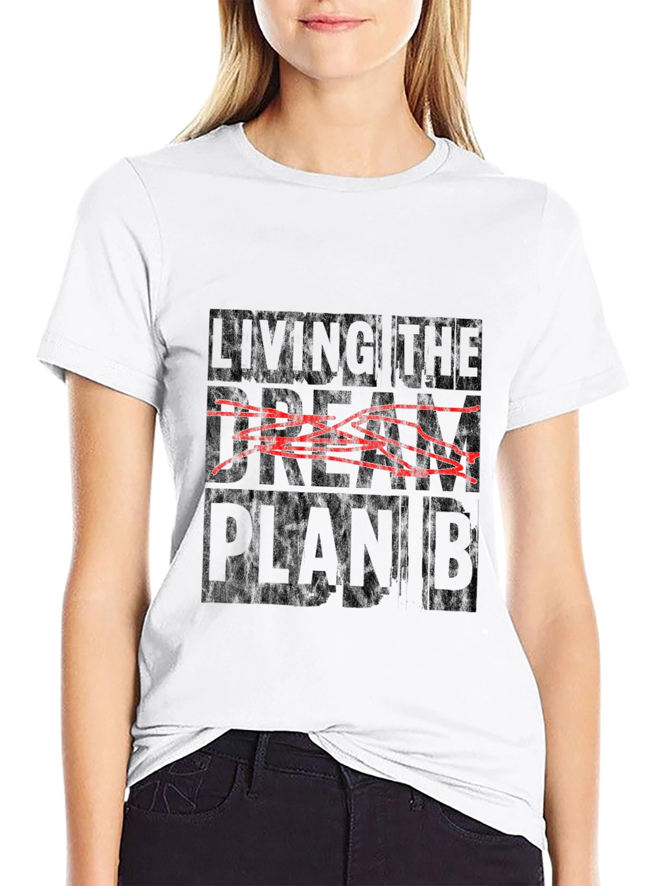 Living the Dream Plan B Black Graphic Tee