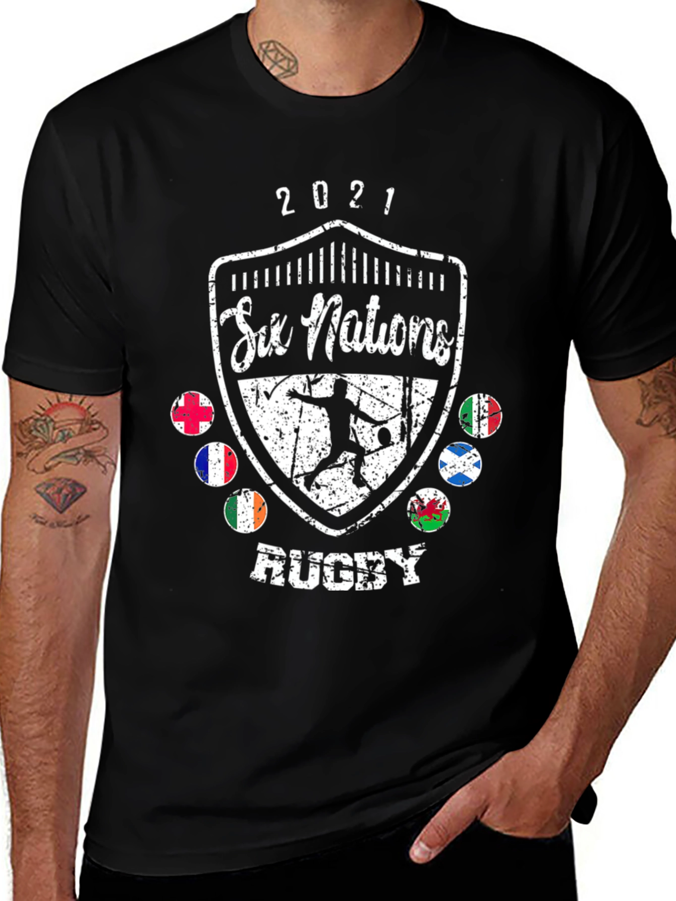 Six Nations Rugby 2021 Black T-Shirt