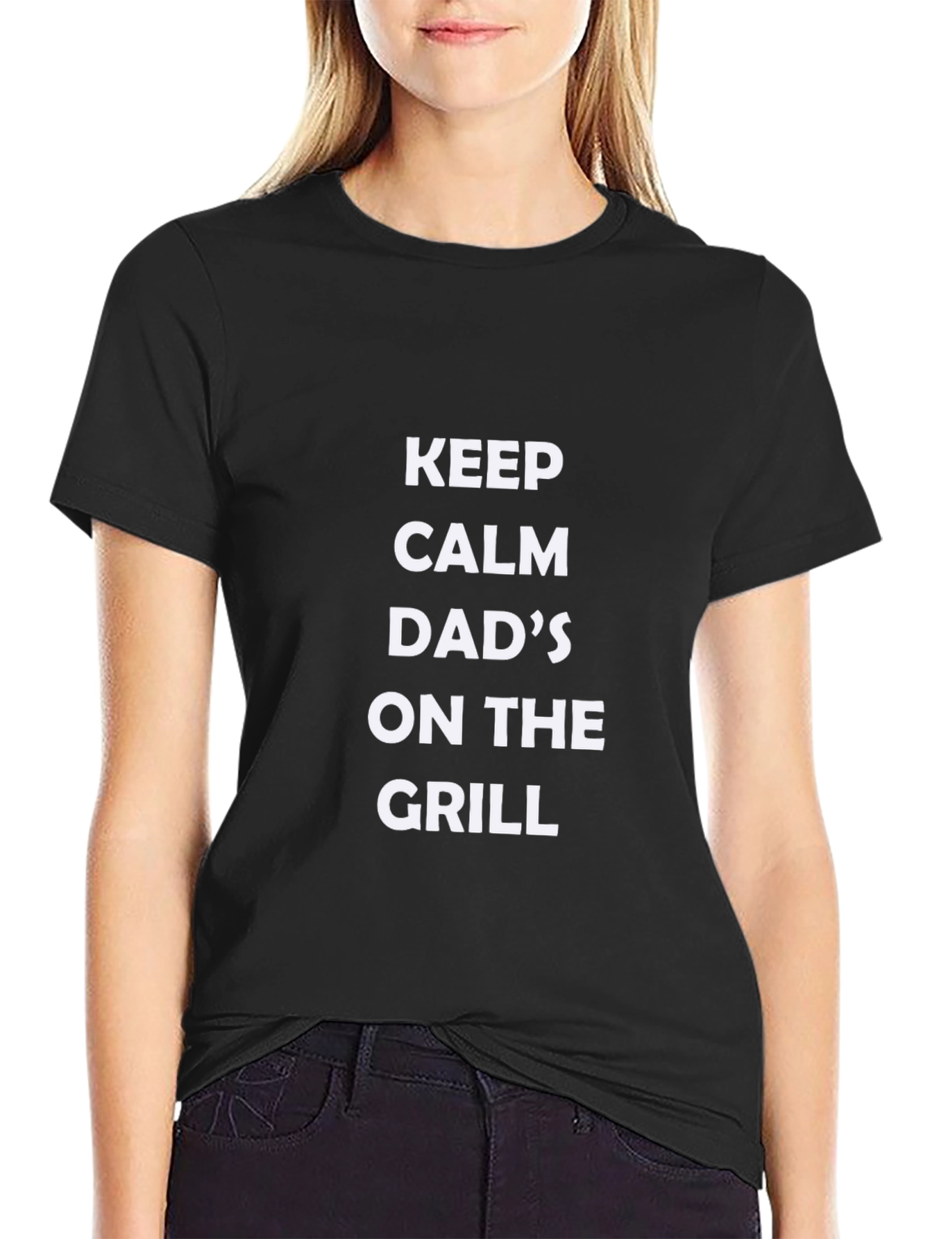 Keep Calm Dads On The Grill Black T-Shirt