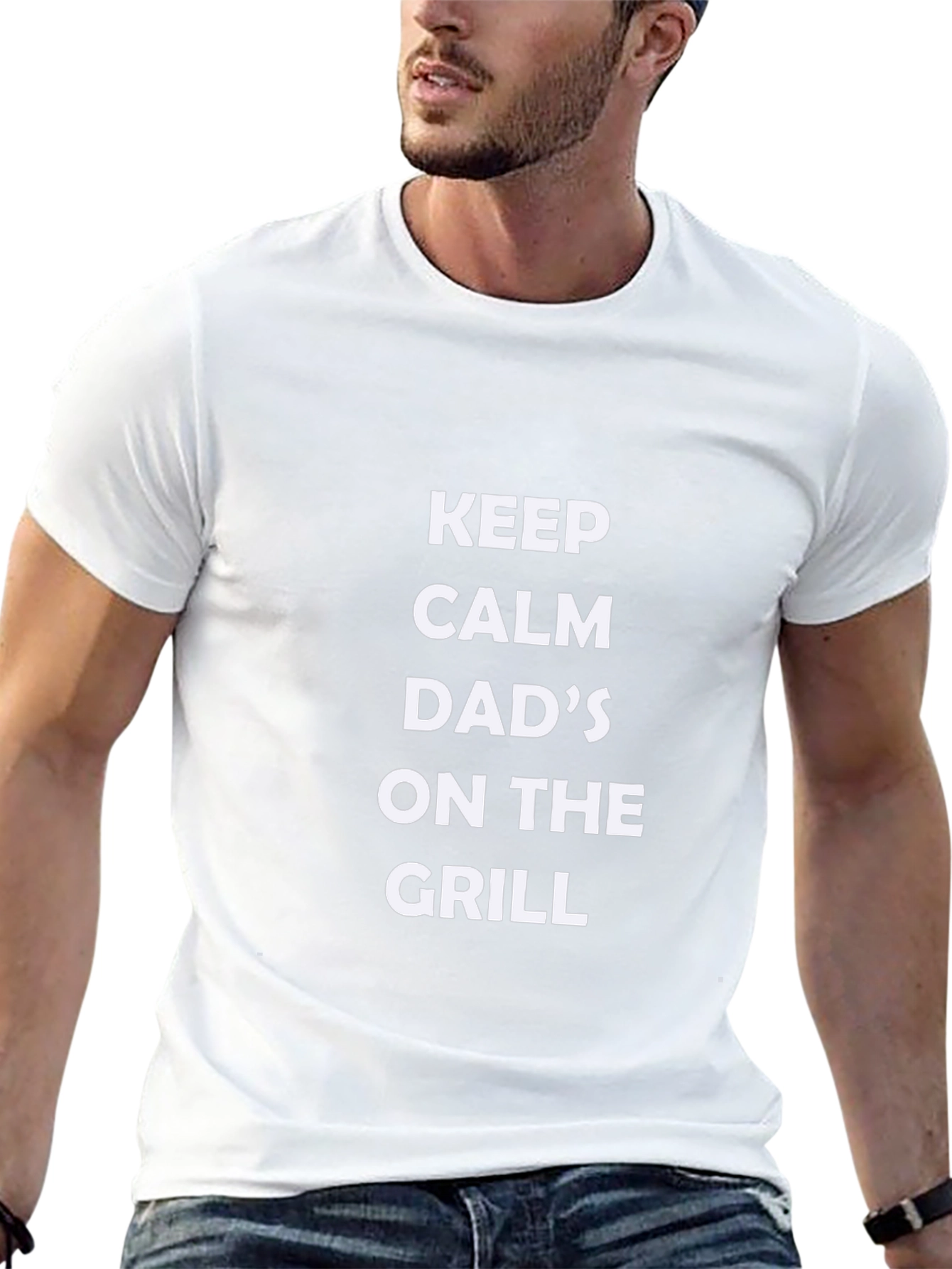 Keep Calm Dads On The Grill Black T-Shirt