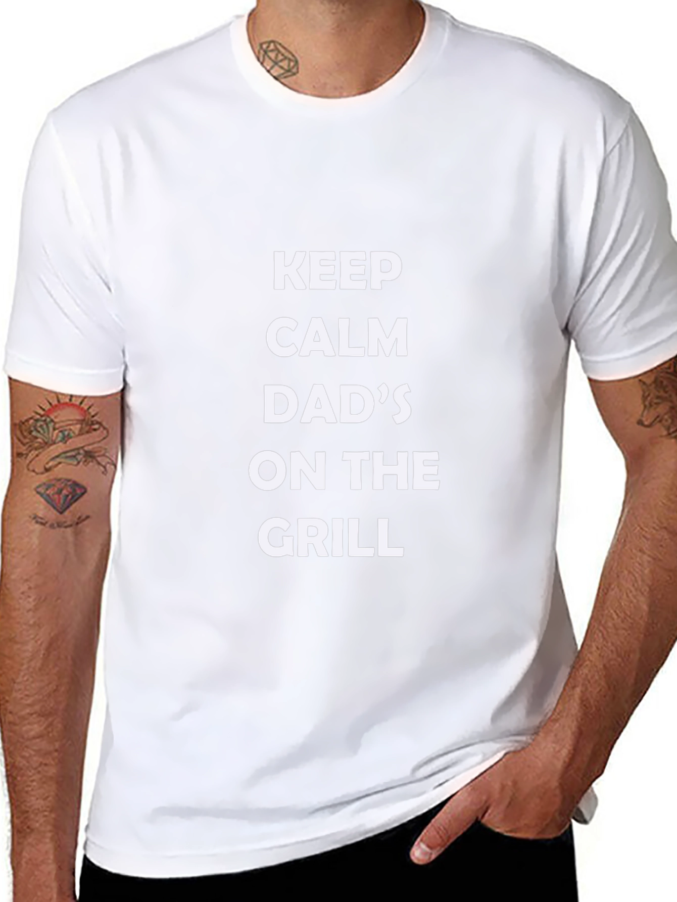 Keep Calm Dads On The Grill Black T-Shirt