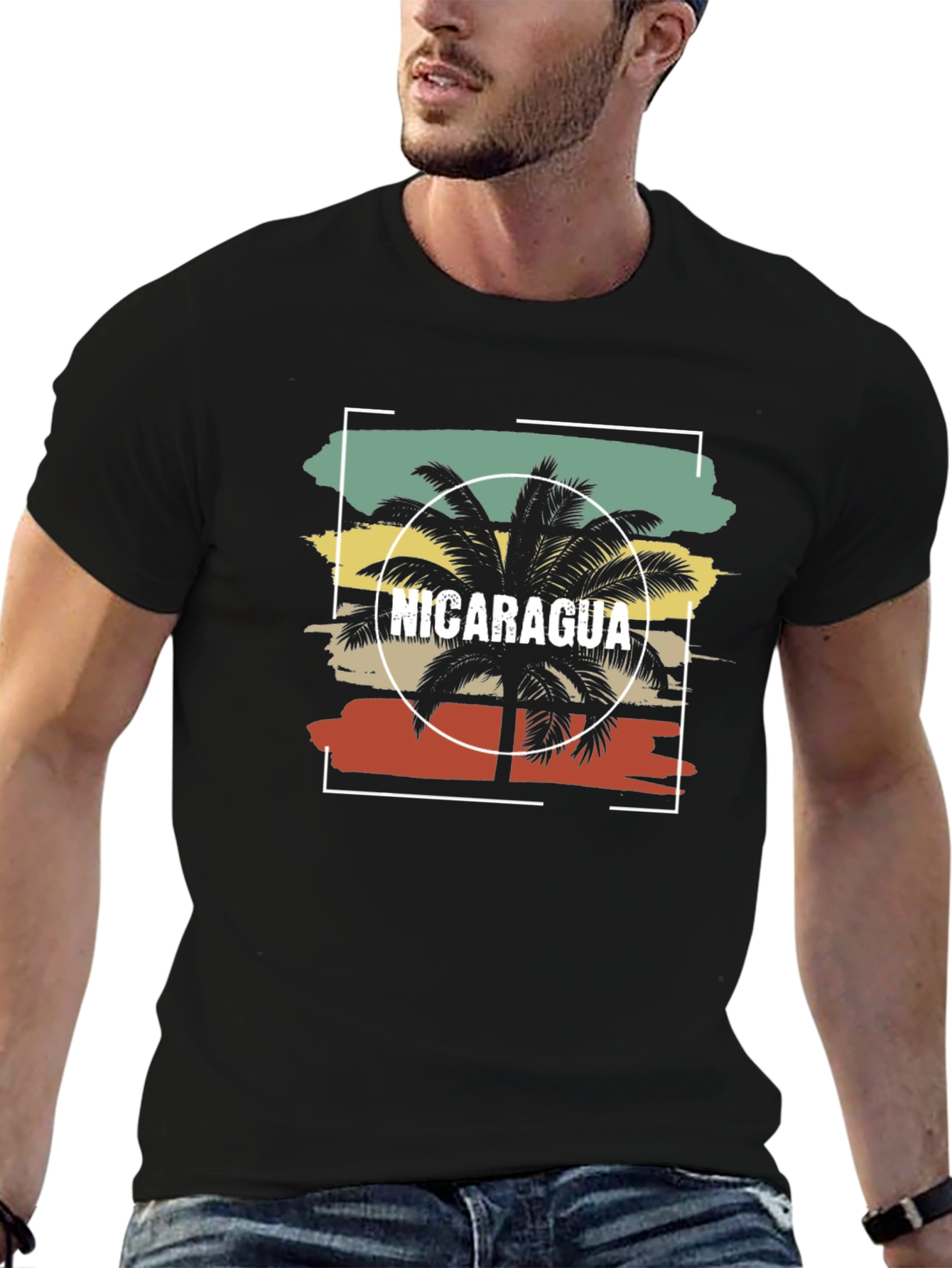 Nicaragua Palm Tree T-Shirt - Retro Graphic Tee