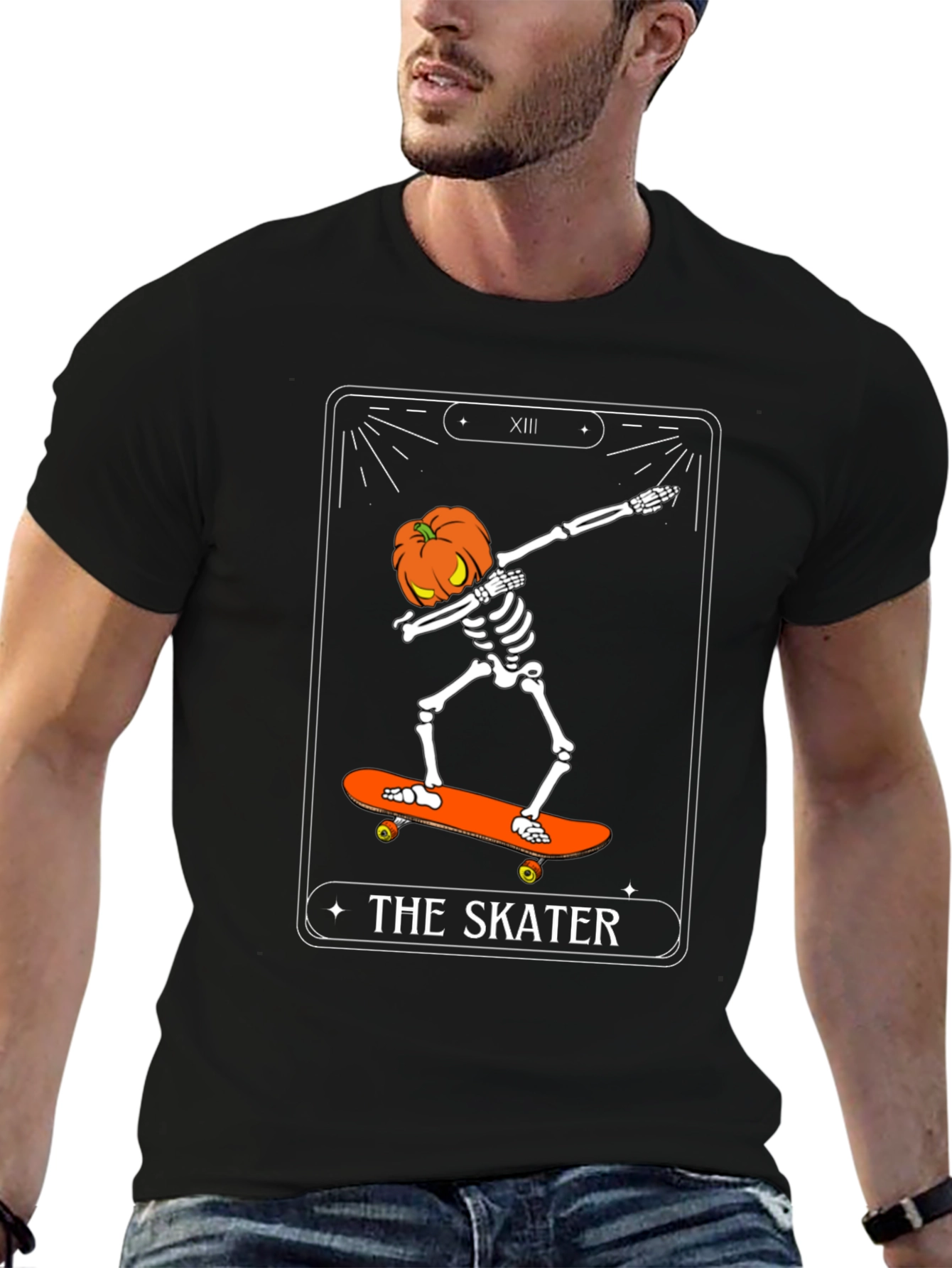 Halloween Skater Skeleton T-Shirt
